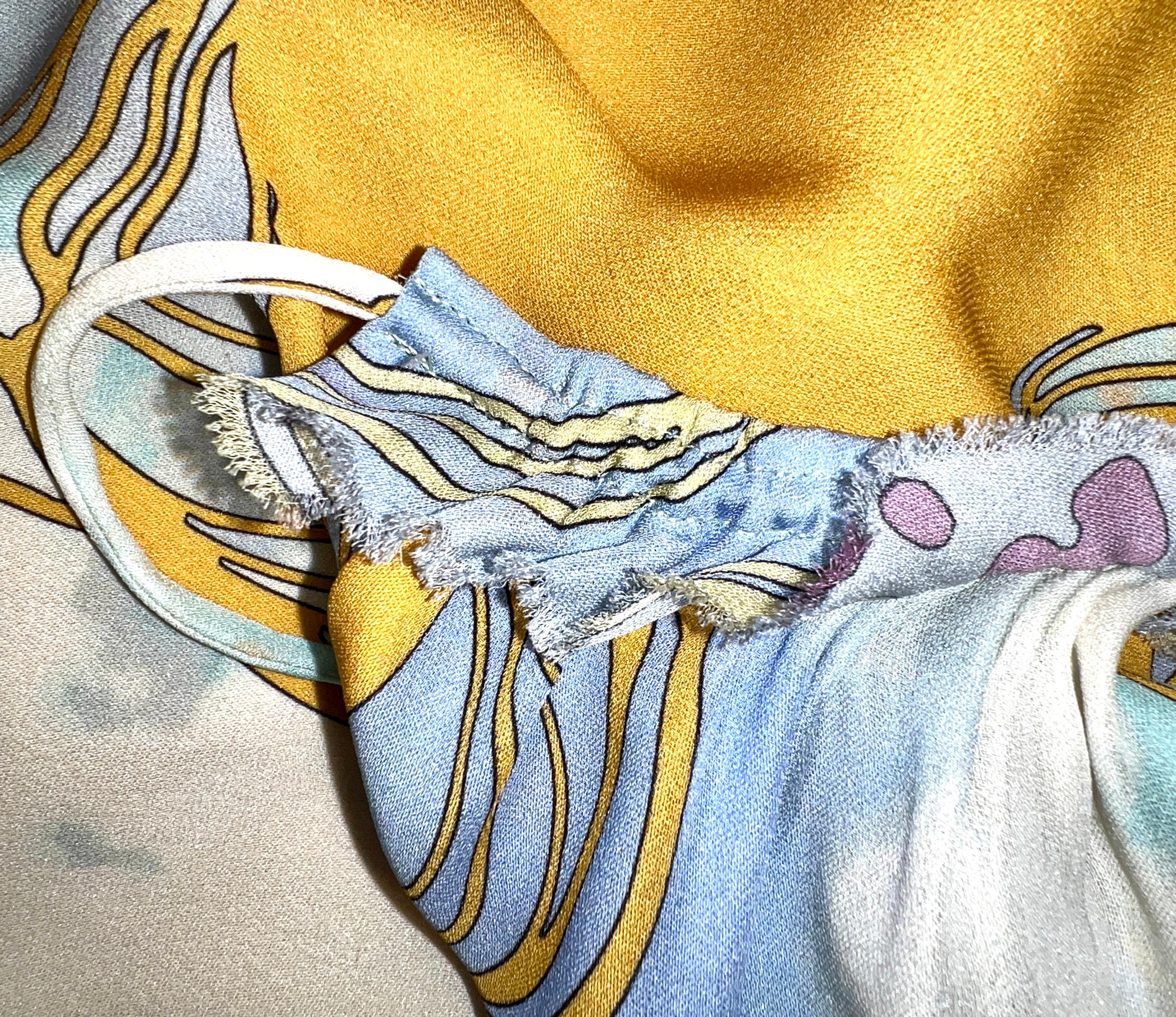 NEU Emilio Pucci Pastellfarbenes Kleid mit Sternmuster aus Seide mit Krawattendruck 44 Damen im Angebot
