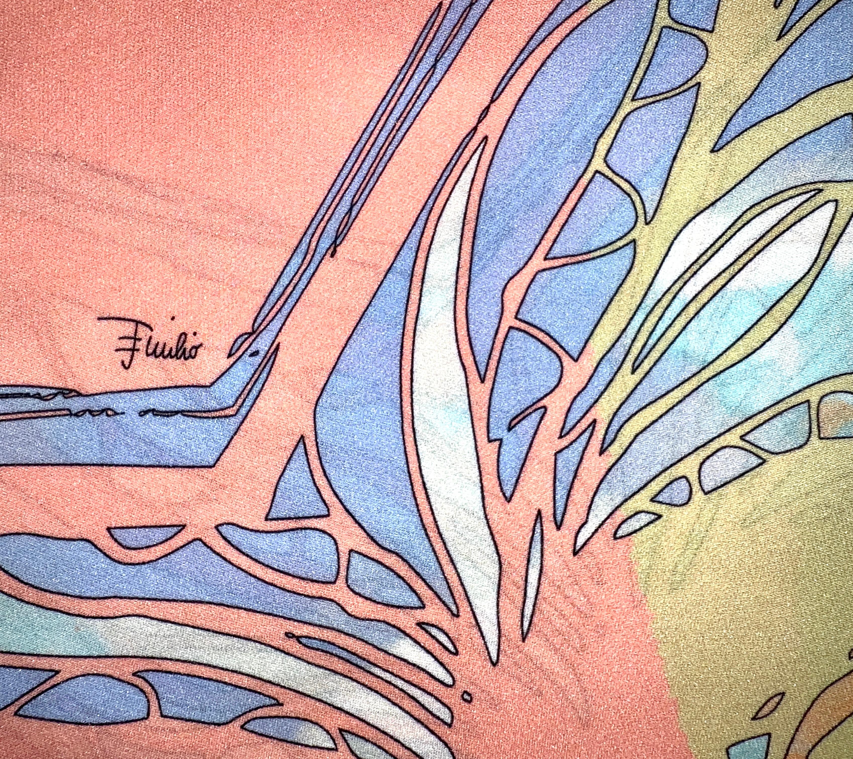 NEU Emilio Pucci Pastellfarbenes Kleid mit Sternmuster aus Seide mit Krawattendruck 44 im Angebot 4