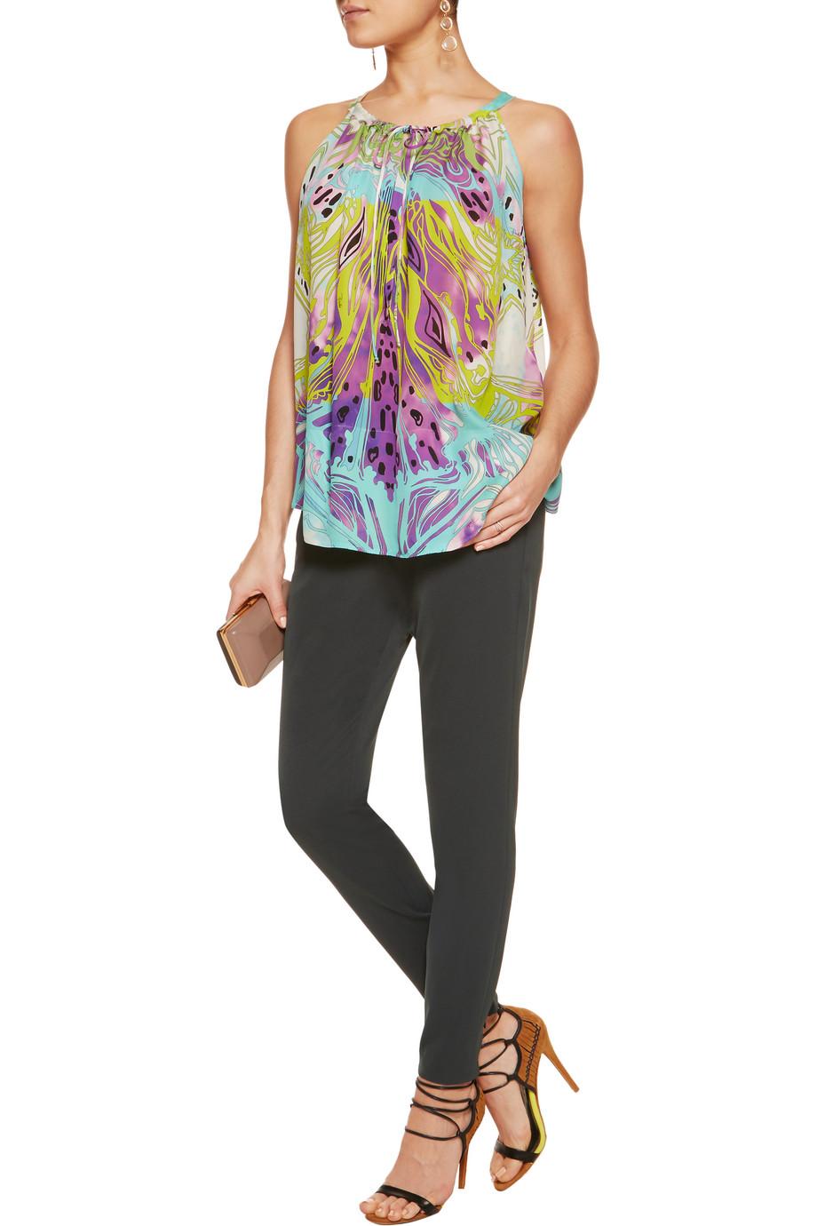 NEW Emilio Pucci Tie Dye Silk Star Print Top Shirt Sleeveless Blouse Tunic 40 For Sale 5