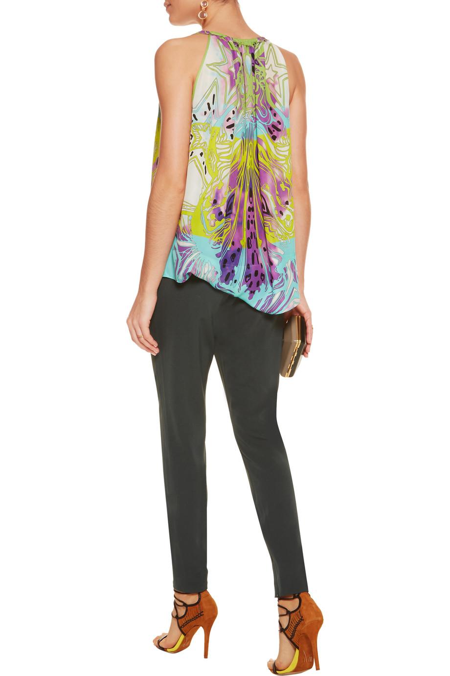 NEW Emilio Pucci Tie Dye Silk Star Print Top Shirt Sleeveless Blouse Tunic 40 For Sale 6