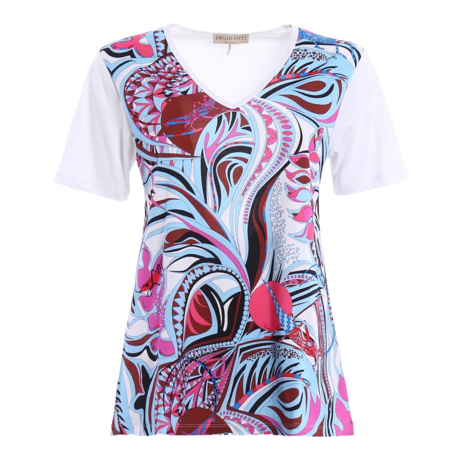 UNGEWORN Emilio Pucci Tropical Floral Animal Signature Print T-Shirt M im Angebot 2