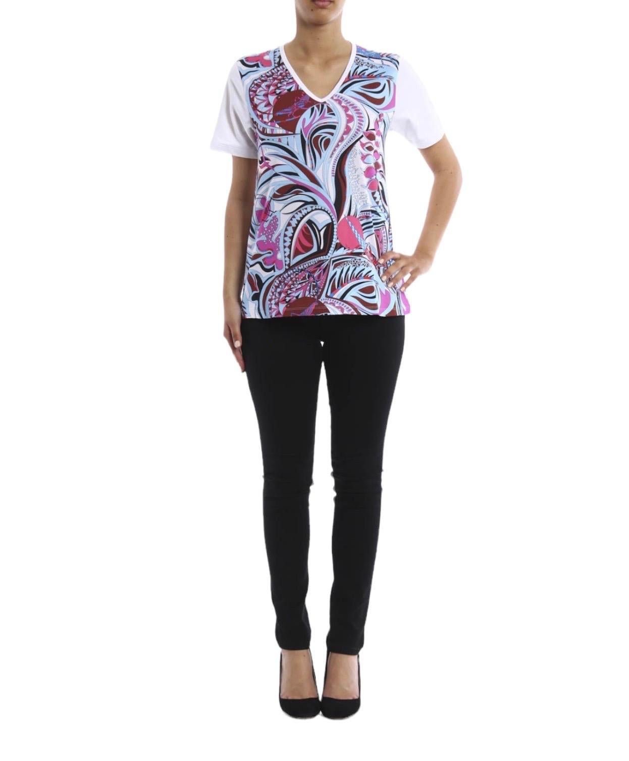 UNWORN Emilio Pucci Tropical Floral Animal Signature Print T-Shirt M For Sale 3