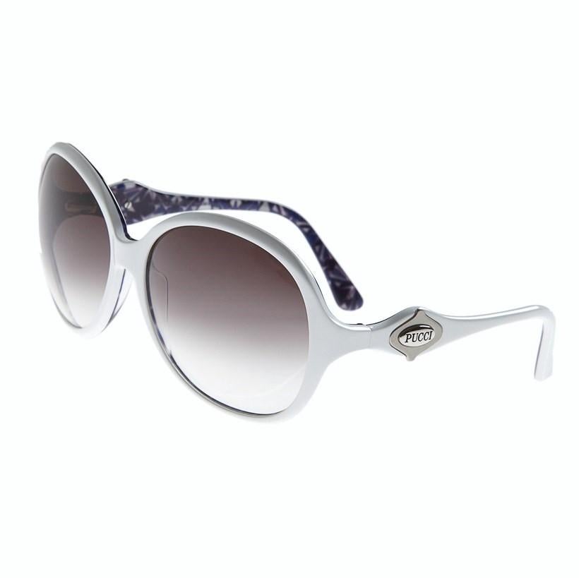 Gris Nouveau Lunettes de soleil Emilio Pucci White Logo  Avec étui et boîte en vente