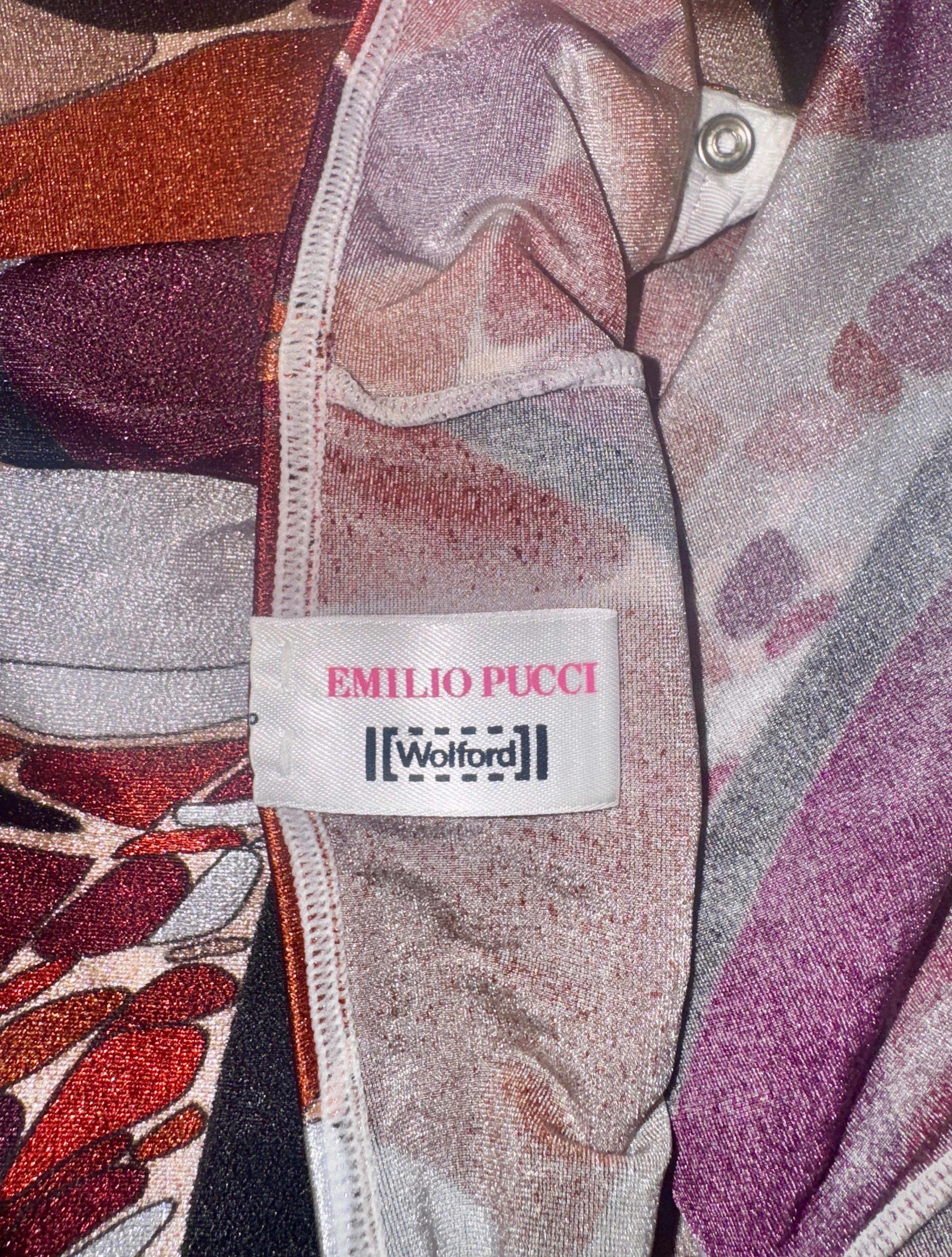 NEW Emilio Pucci x Wolford Rare Bodysuit Strumpfhosen Strumpfhosen 2PCS Ensemble Set im Angebot 4