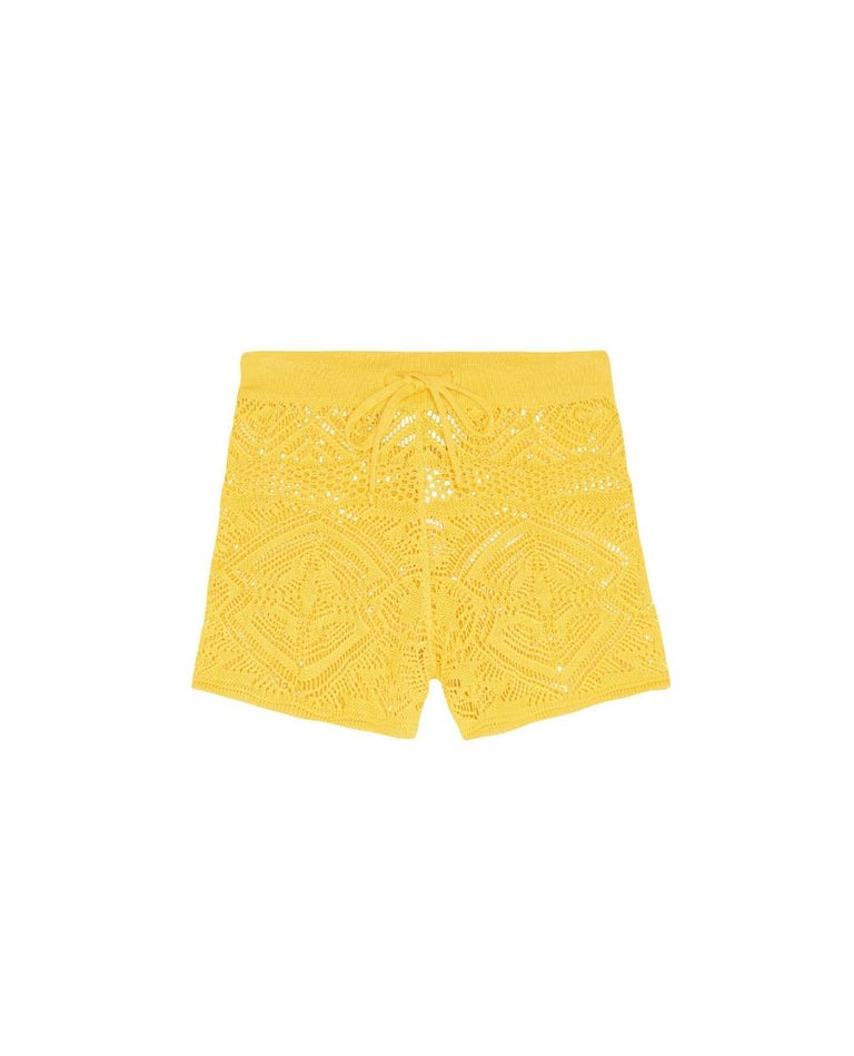 NEW Emilio Pucci Yellow Crochet Knit Shorts Hot Pants S For Sale at 1stDibs
