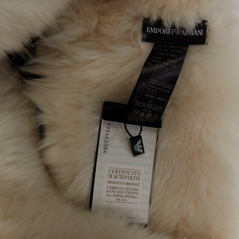 new EMPORIO ARMANI black white faux fur snood circle scarf at 1stDibs ...