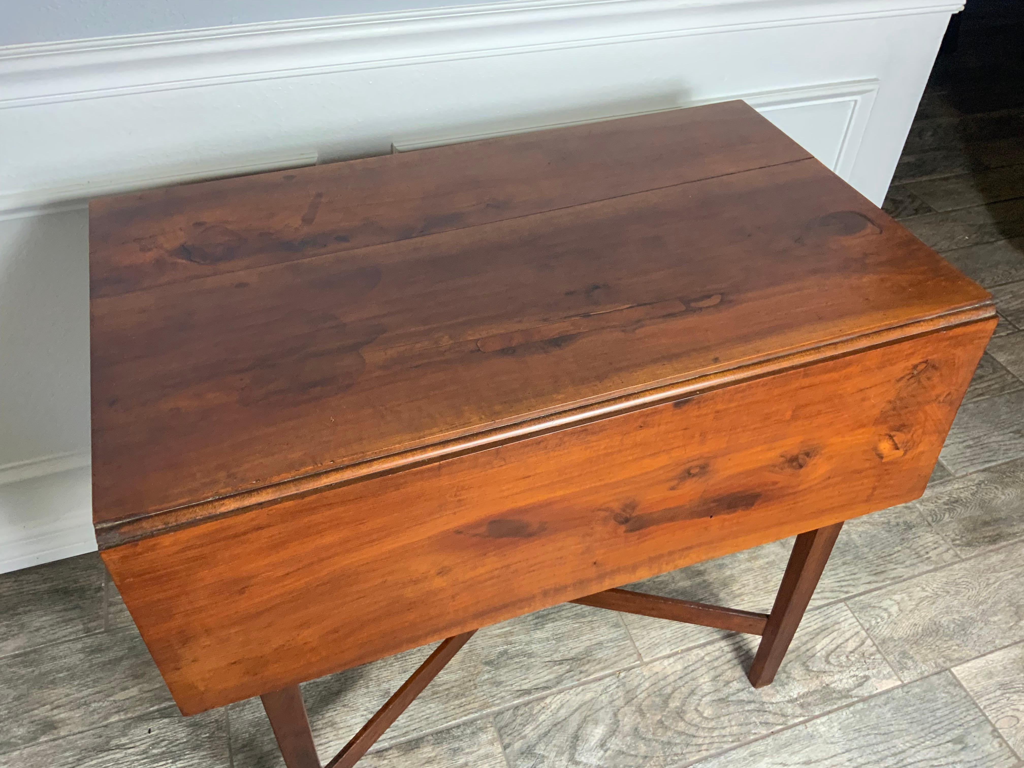American New England Cherry Pembroke Table For Sale