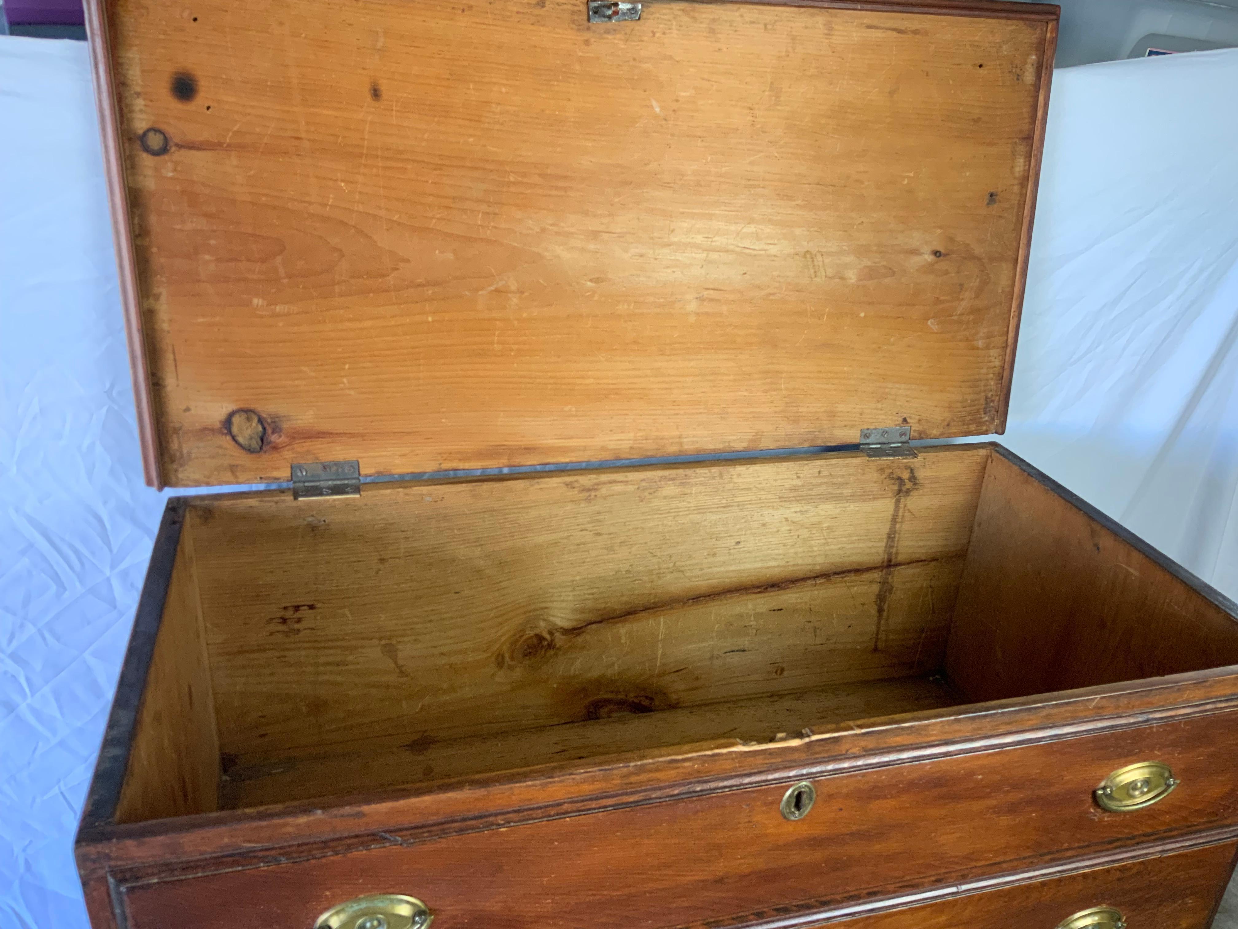 New England Chippendale Pine Mule Chest 9