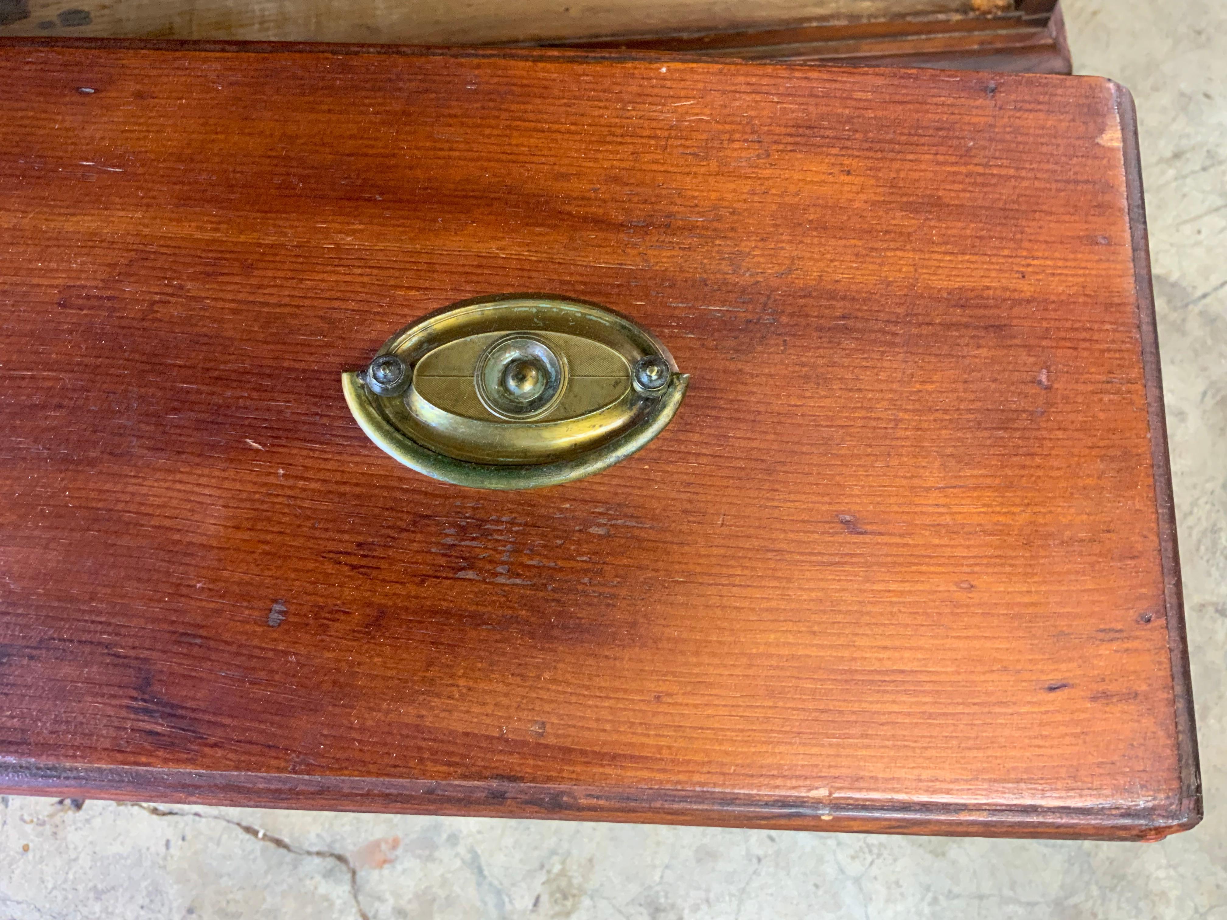 New England Chippendale Pine Mule Chest 10