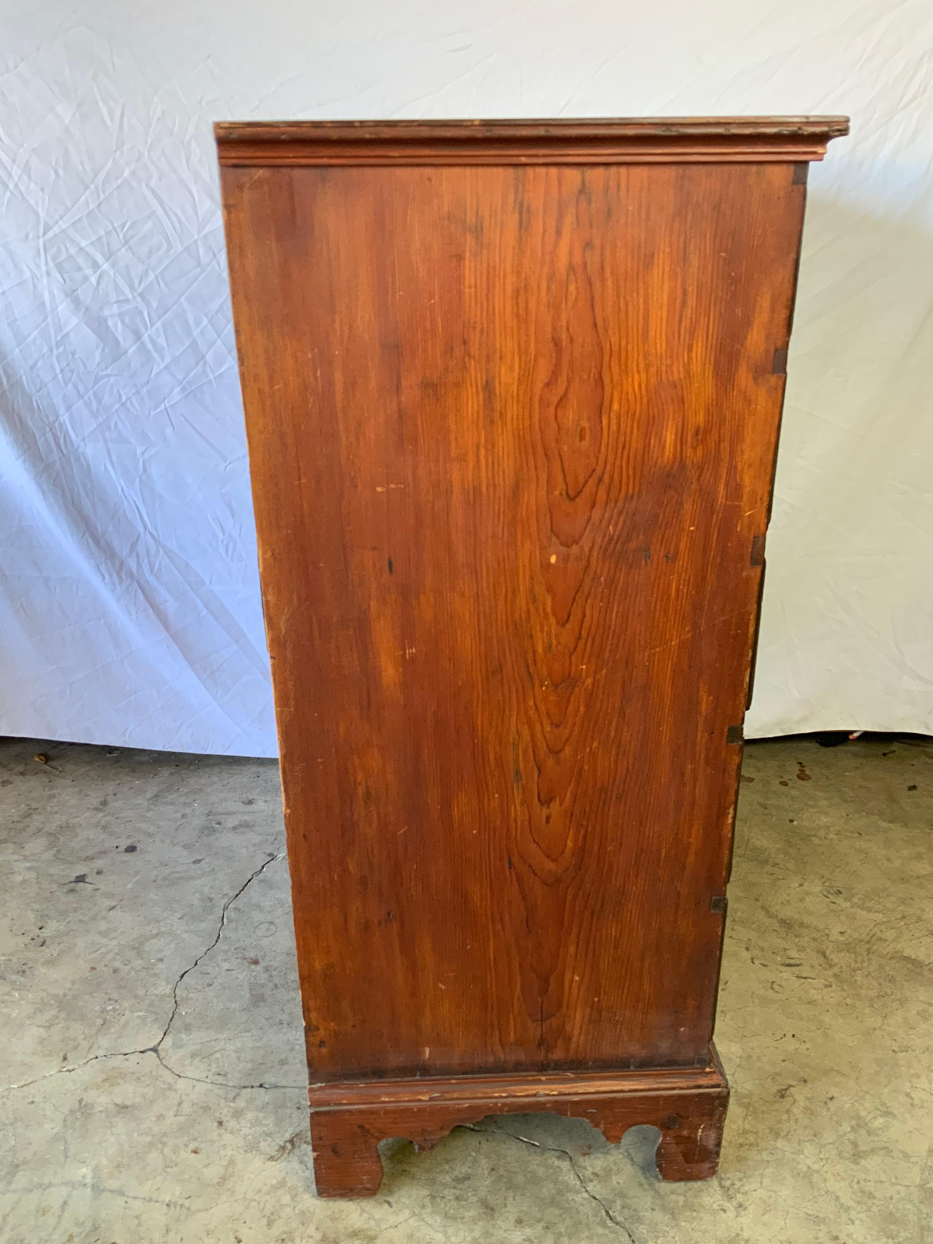 18th Century New England Chippendale Pine Mule Chest