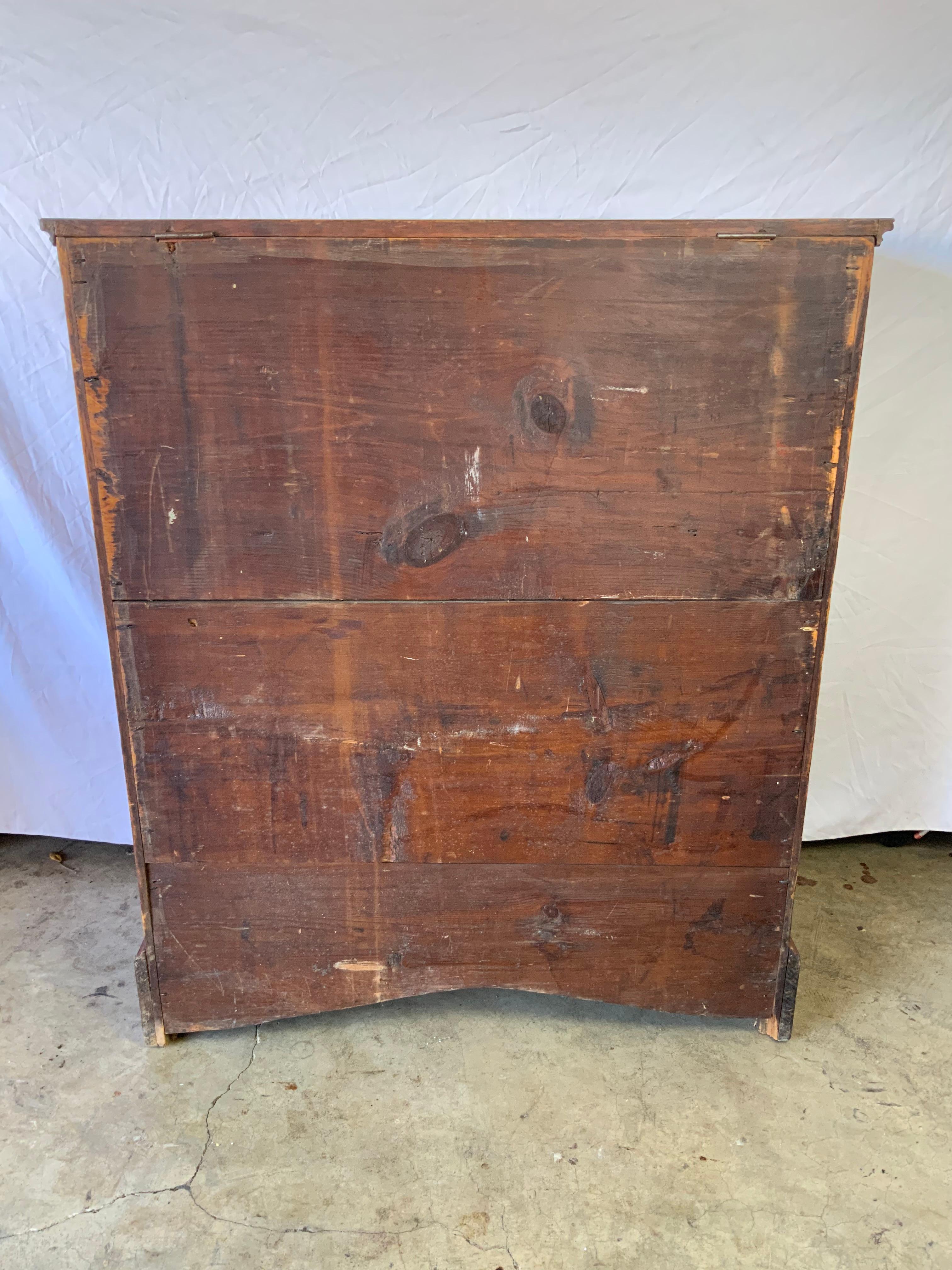 New England Chippendale Pine Mule Chest 2