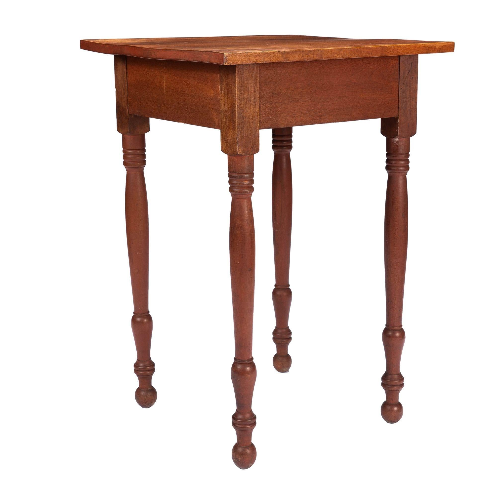 19th Century New England Country Sheraton Stained Birch One Drawer Stand '1830' For Sale