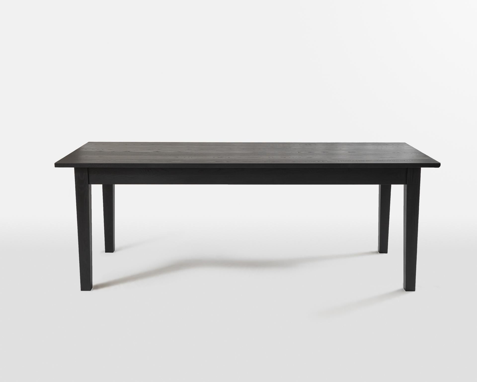 American New England Farm Table, Shaker Modern Dining Table in Blackened Ash For Sale