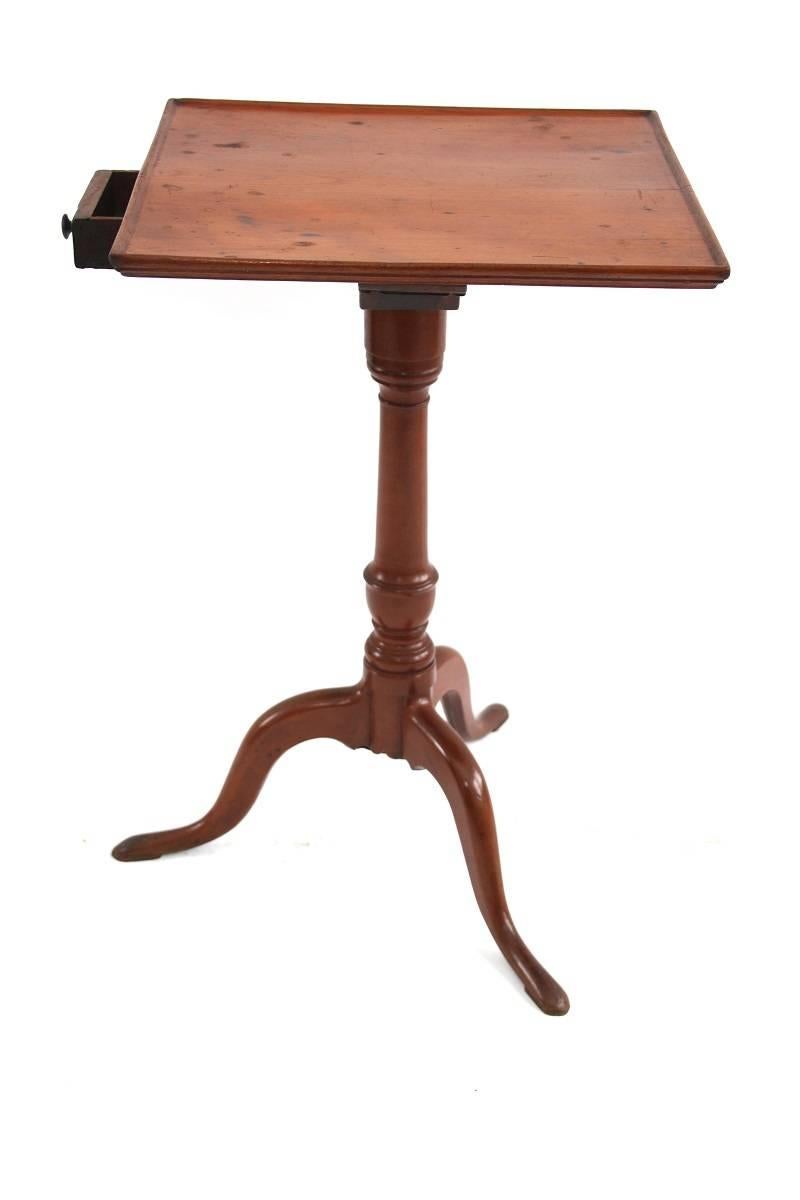Early 19th Century New England Federal Cherry Candlestand For Sale