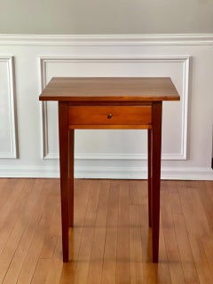 New England Federal Period Hepplewhite Style Cherry Stand with Drawer