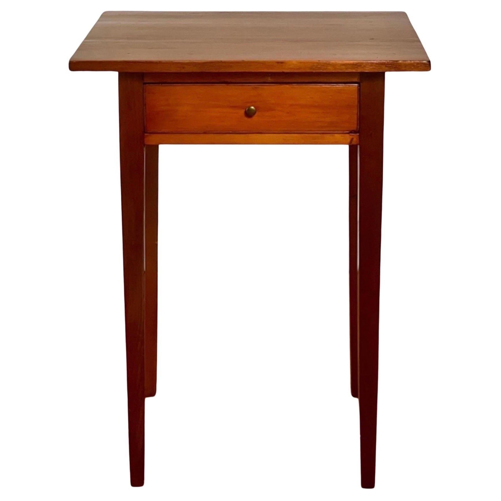 New England Federal Period Hepplewhite Style Cherry Stand with Drawer