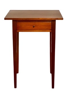New England Federal Period Hepplewhite Style Cherry Stand with Drawer