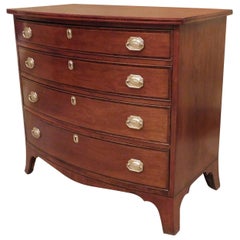 New England Hepplewhite Bow-Front Cherry Chest, circa 1795