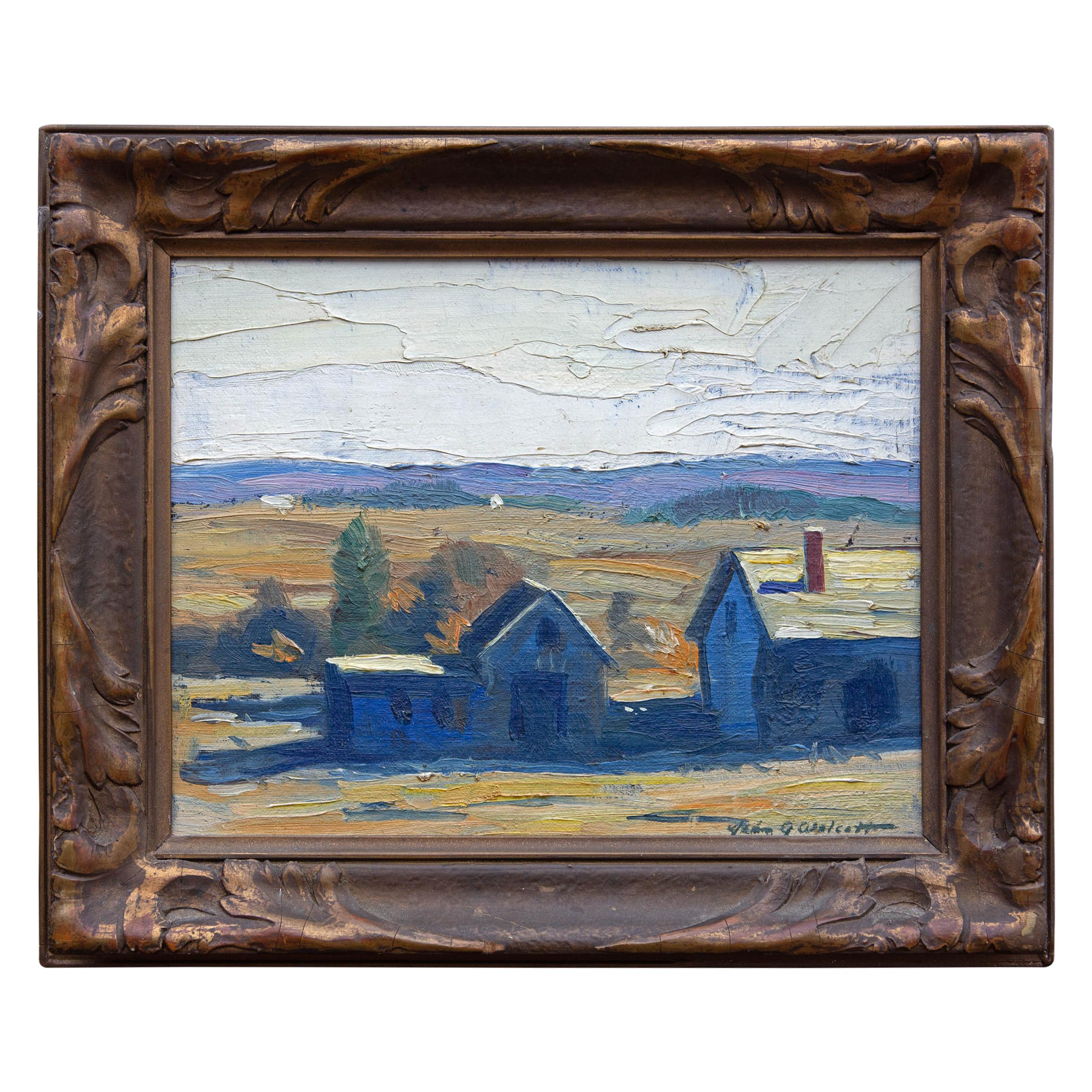 New England Impressionist Landscape Painting by John Wolcott, circa 1920s