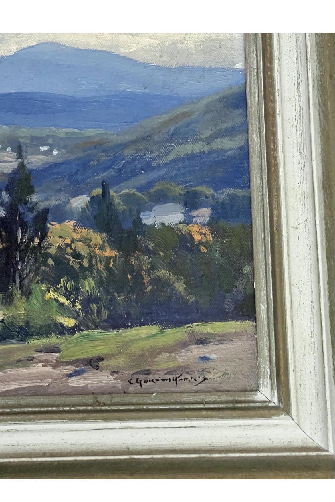 “New England Landscape” Oil on Board Painting by Charles Gordon Harris In Good Condition For Sale In Atlanta, GA