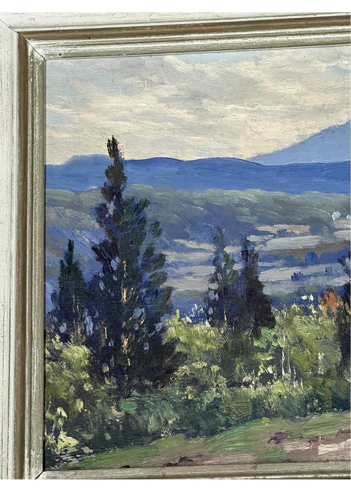 20th Century “New England Landscape” Oil on Board Painting by Charles Gordon Harris For Sale