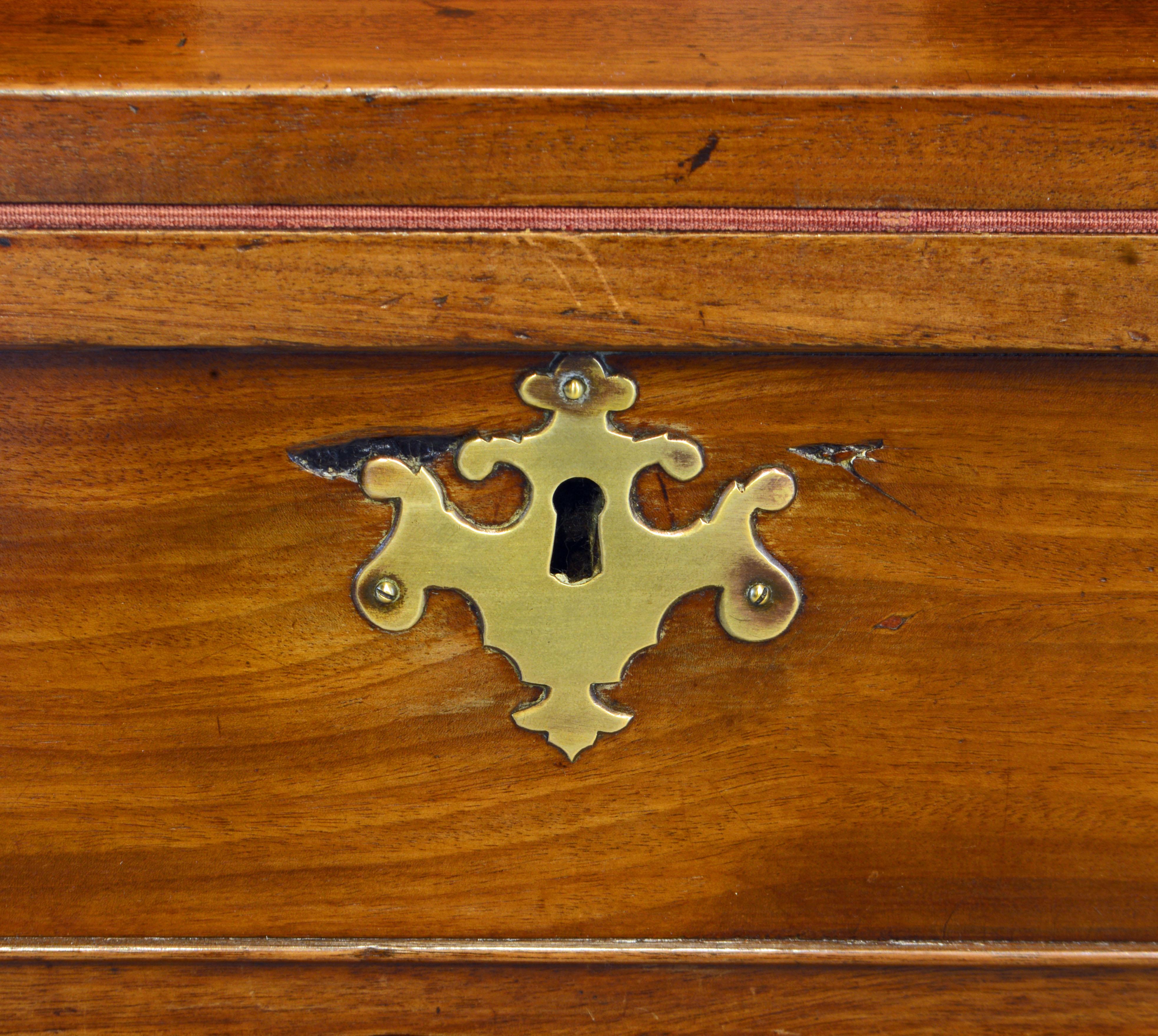 New England Mahogany and Maple Tambour Door Secretary Desk Signed and Dated 1812 9