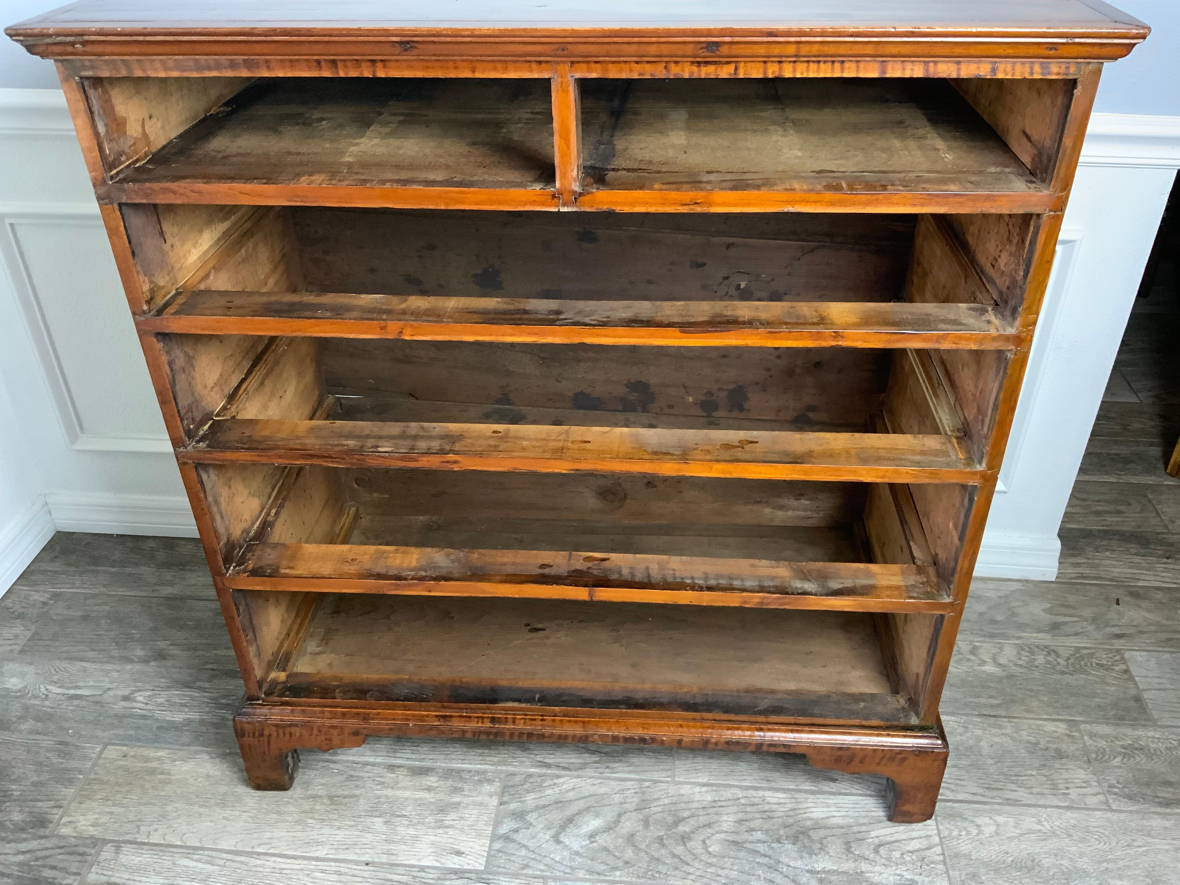 New England Maple Six Drawer Chippendale Chest For Sale 8