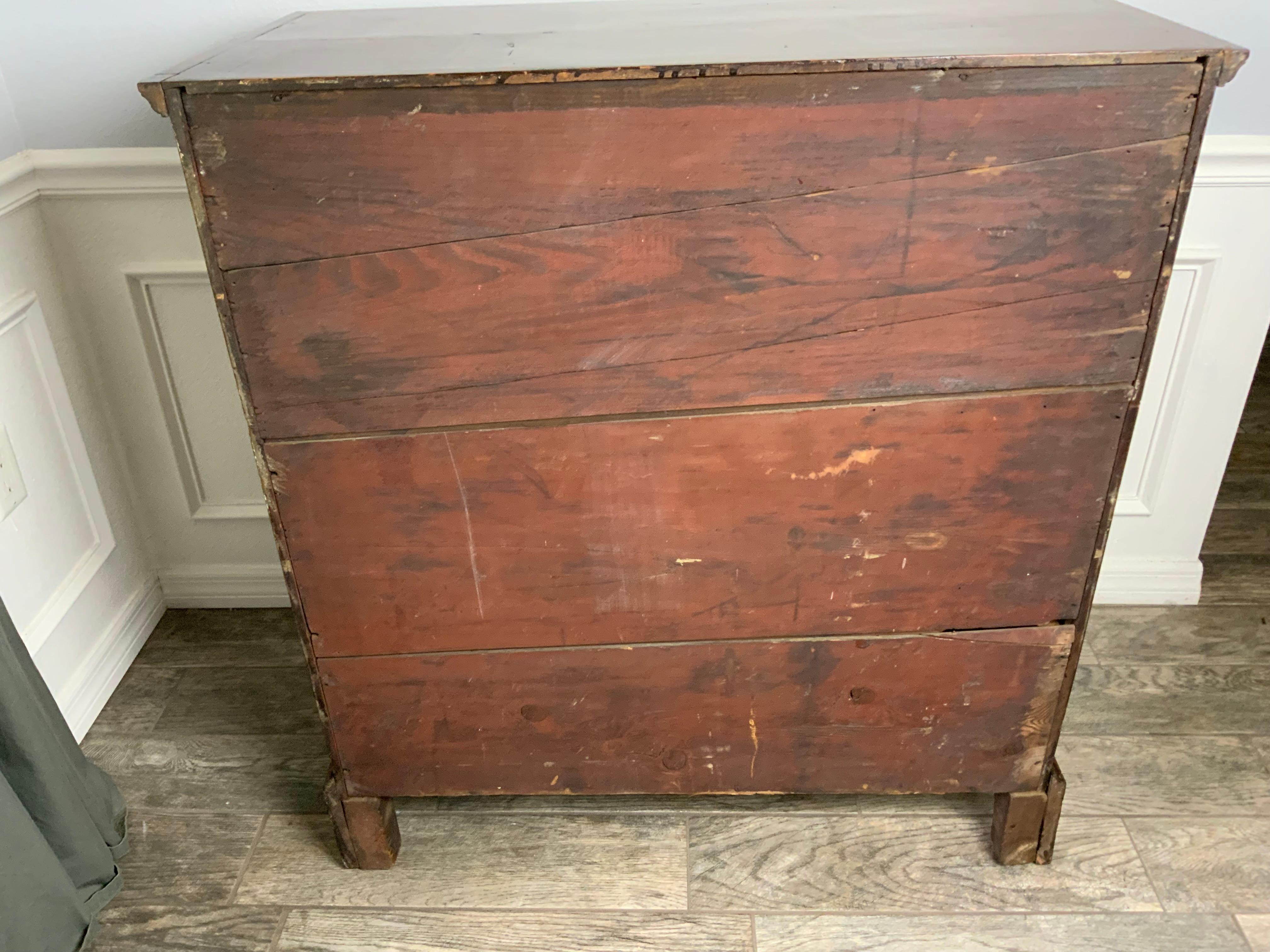 18th Century New England Maple Six Drawer Chippendale Chest For Sale