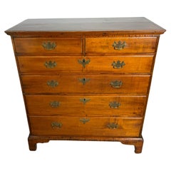New England Maple Six Drawer Chippendale Chest