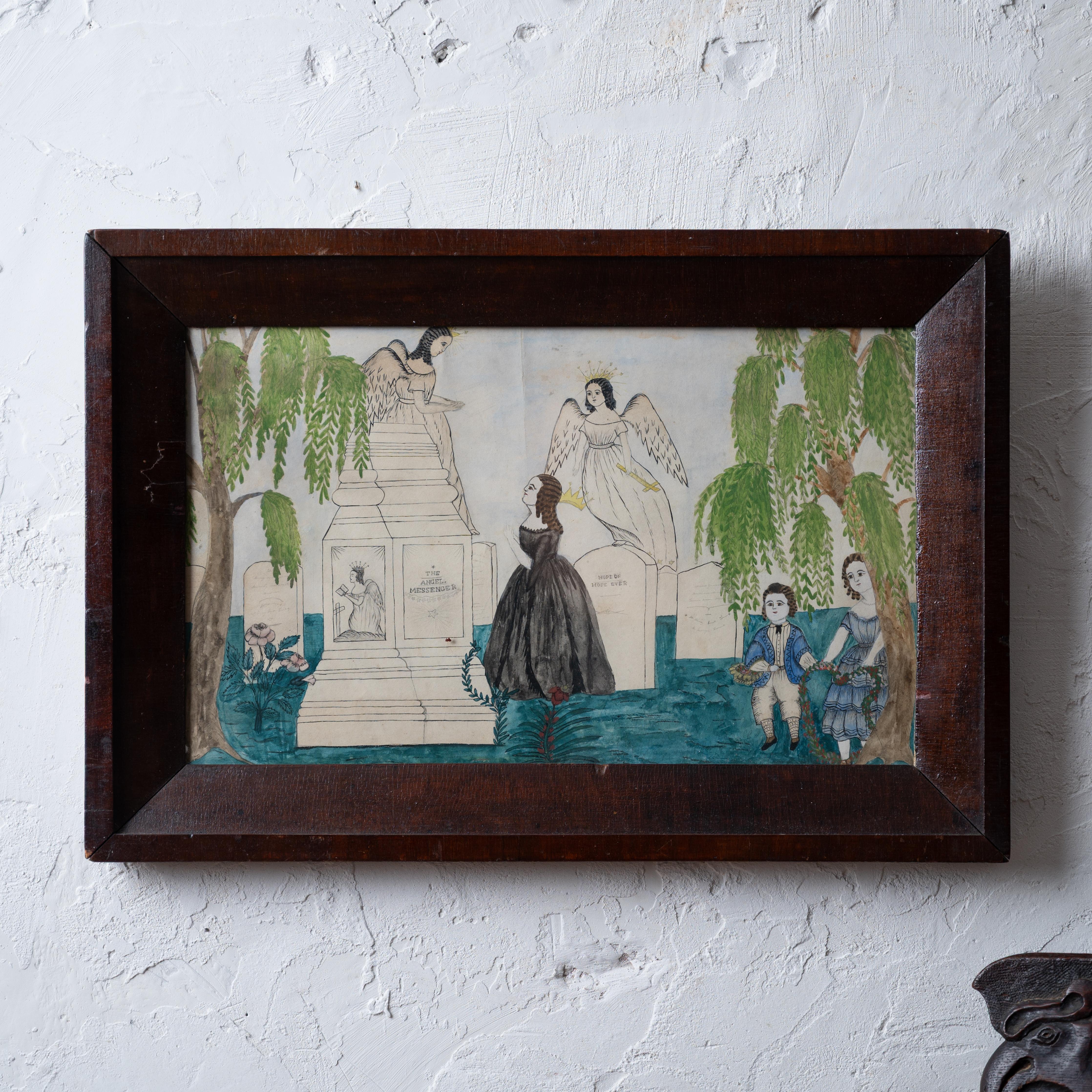 Ein Traueraquarell auf Papier, Neuengland, um 1840.



Sicht: 16 ½ mal 10 Zoll

Rahmen: 20 ¾ mal 14 ¼ Zoll



