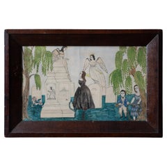 New England Memorial Trauernde Aquarell, um 1830