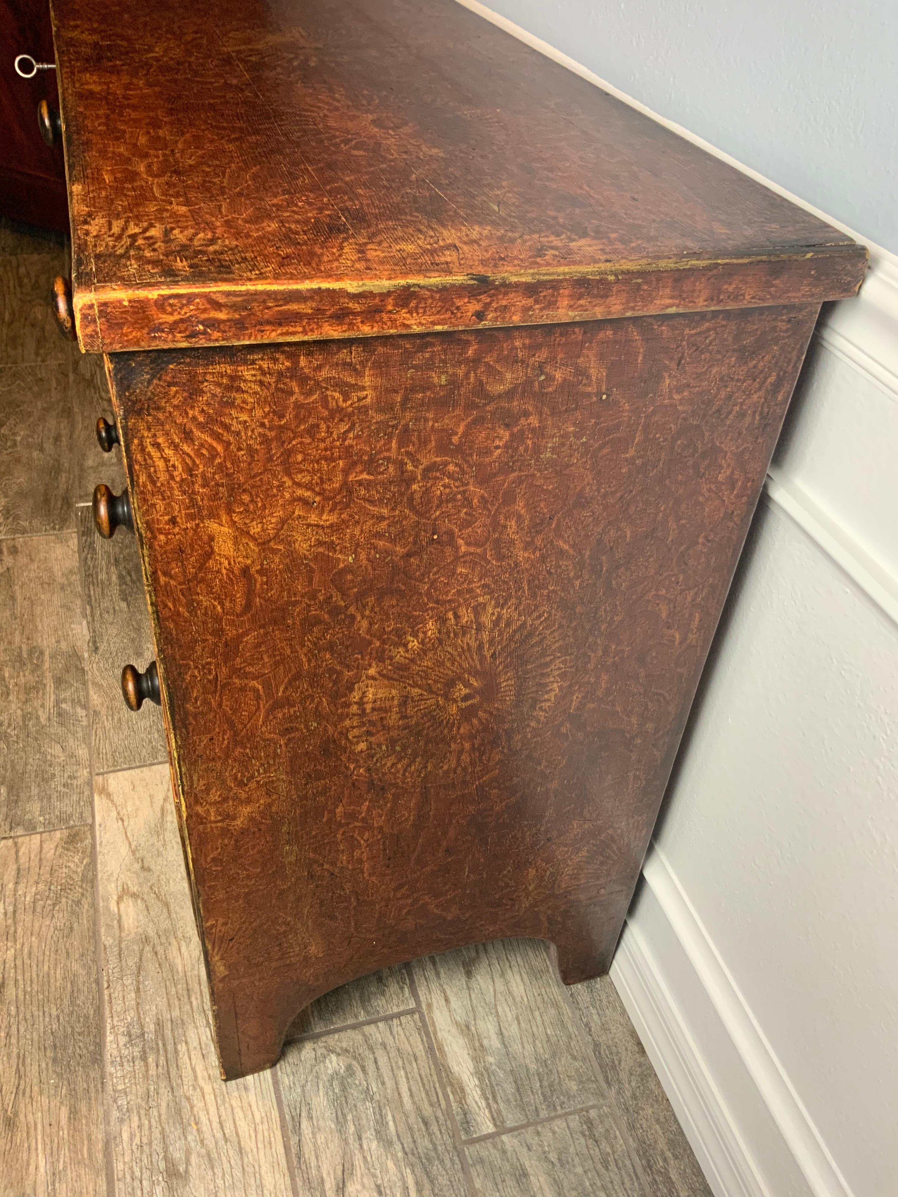 19th Century New England Paint Decorated Chest