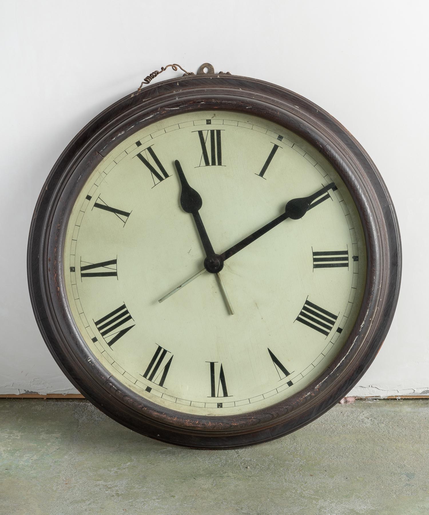 New England Prep School Hall Clock, America, 19th Century

Well patinated wood frame with elegant roman numeral markings.

This piece ships from Providence, Rhode Island.