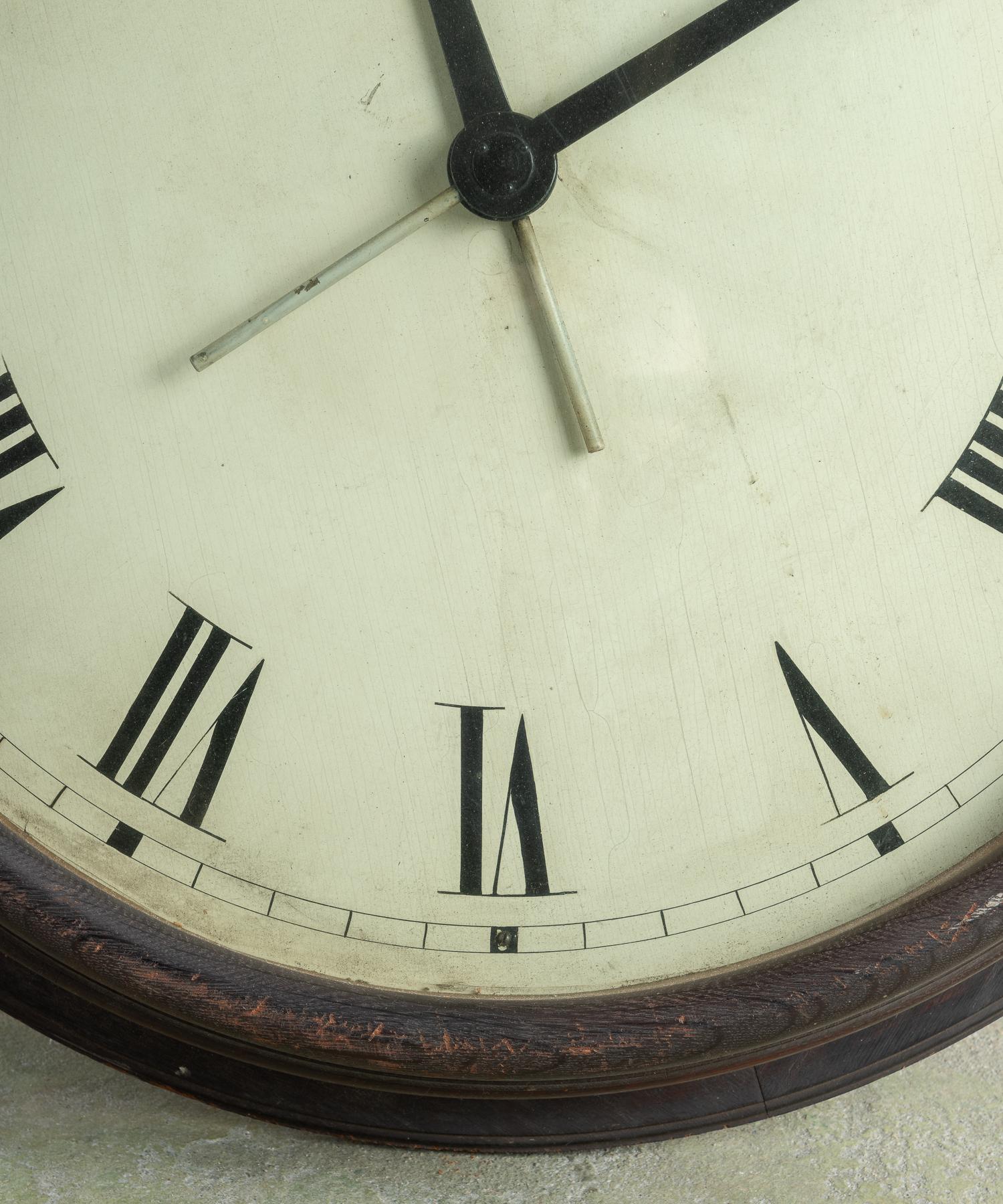 Patinated New England Prep School Hall Clock, America, 19th Century