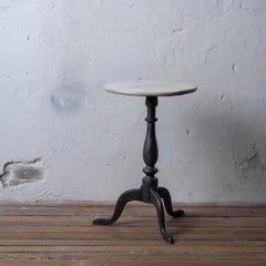 Portacandele in ciliegio Queen Anne del New England in nero, 1760 ca.