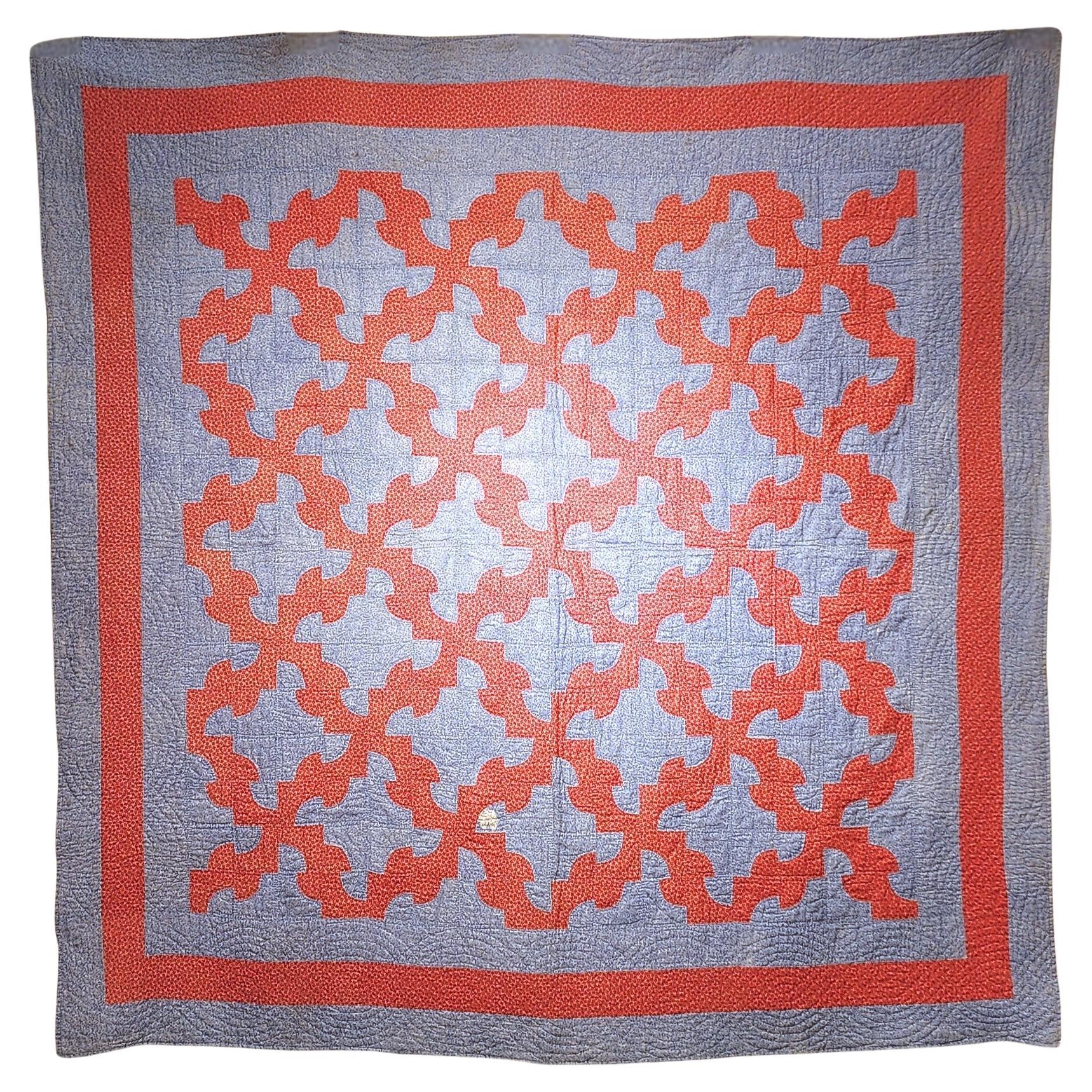 New England Quilt Drunkards Path Pattern Circa 1885