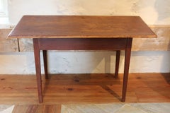 New England Red-Painted Cherry and Pine Tavern Table