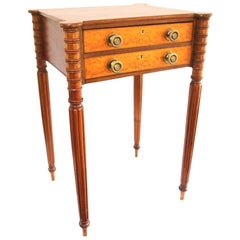 New England Sheraton Two-Drawer Work Table