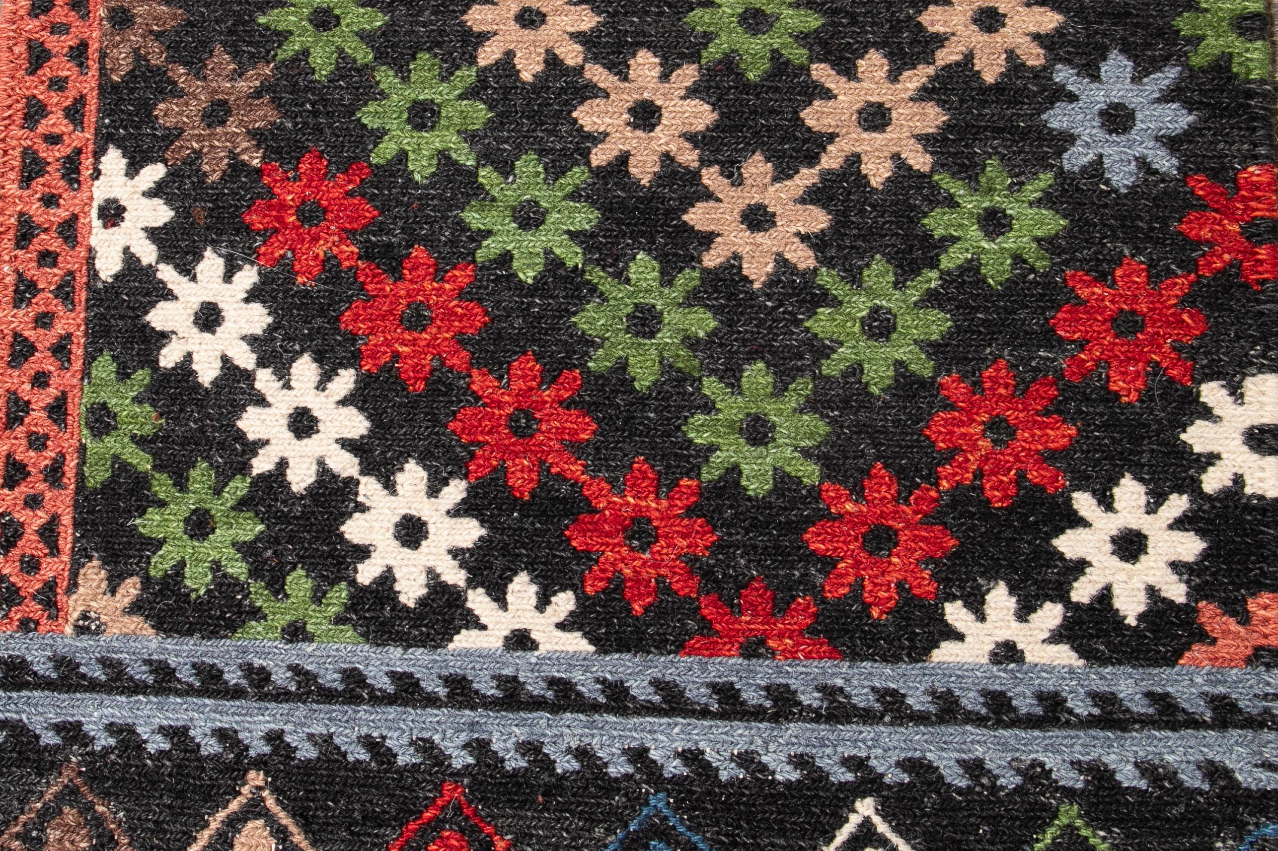 Contemporary New England Soumak Collection Handwoven Wool Soumak Custom Rug For Sale
