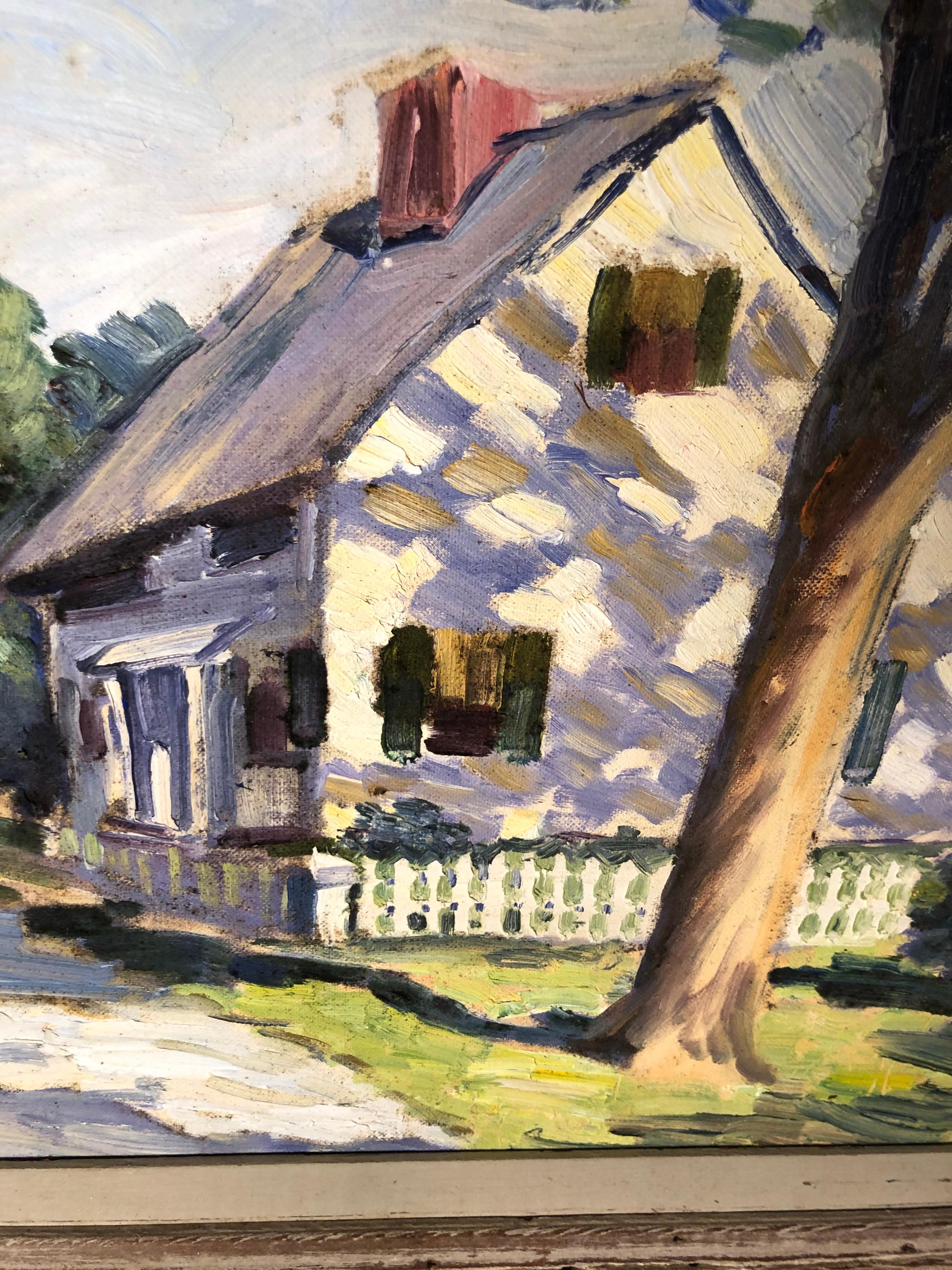 New England Summer Home Painting For Sale 4