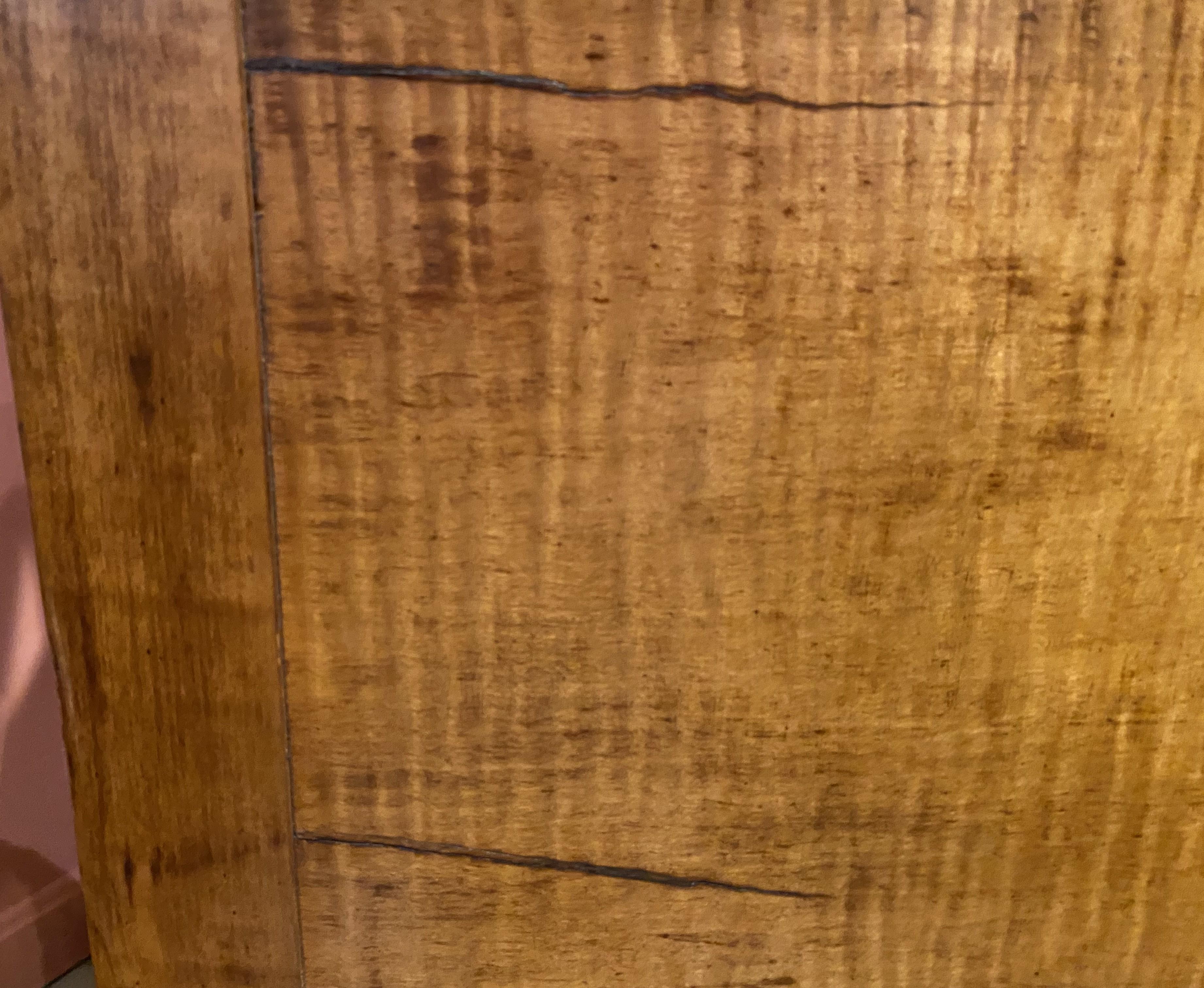 New England Tiger Maple Five Drawer Dressing Chest with Mirror circa 1810 6