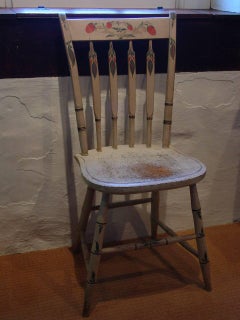 New England White-Painted Slat-Back Windsor Side Chair