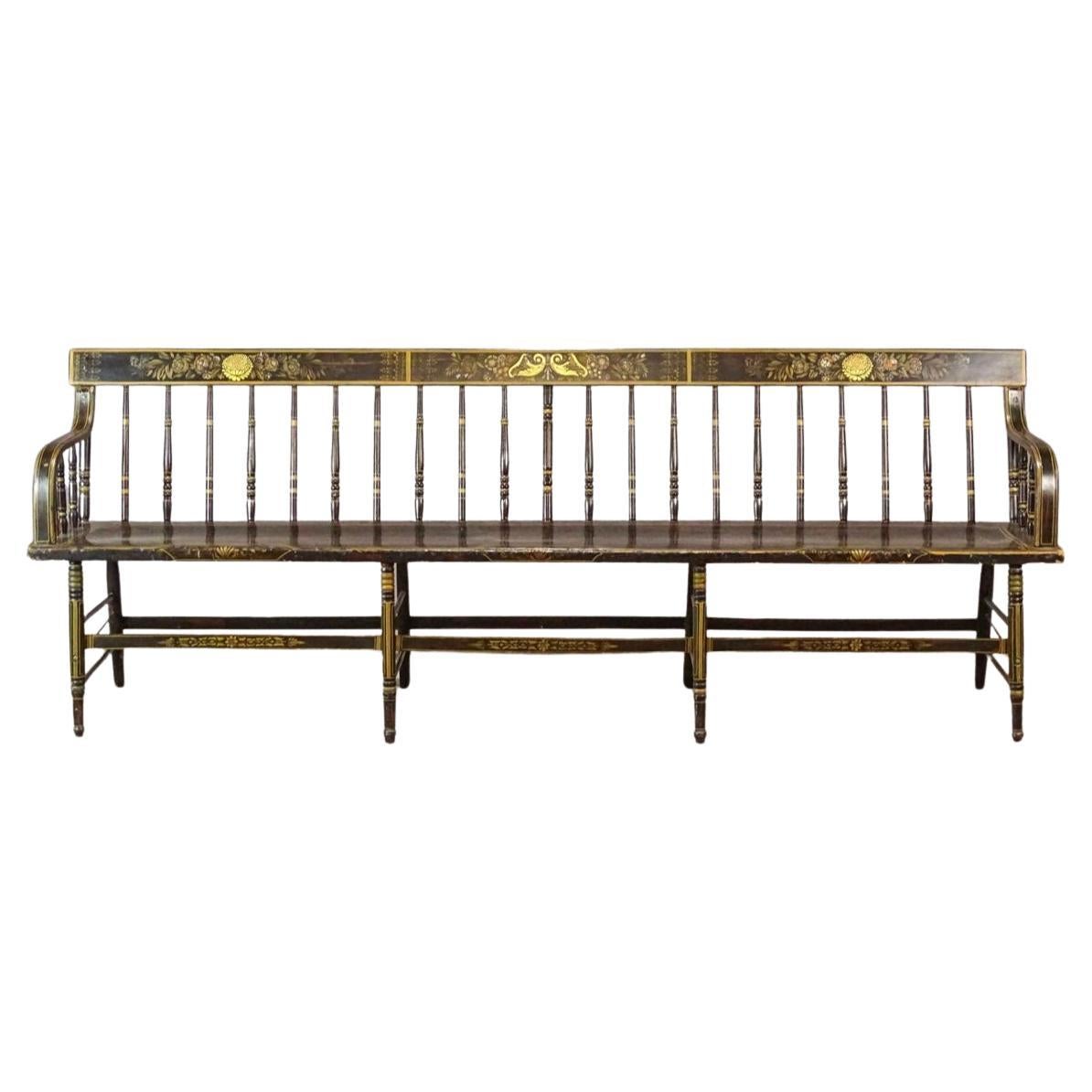 Banc de diacre de style Windsor de Nouvelle-Angleterre, 19e siècle en vente