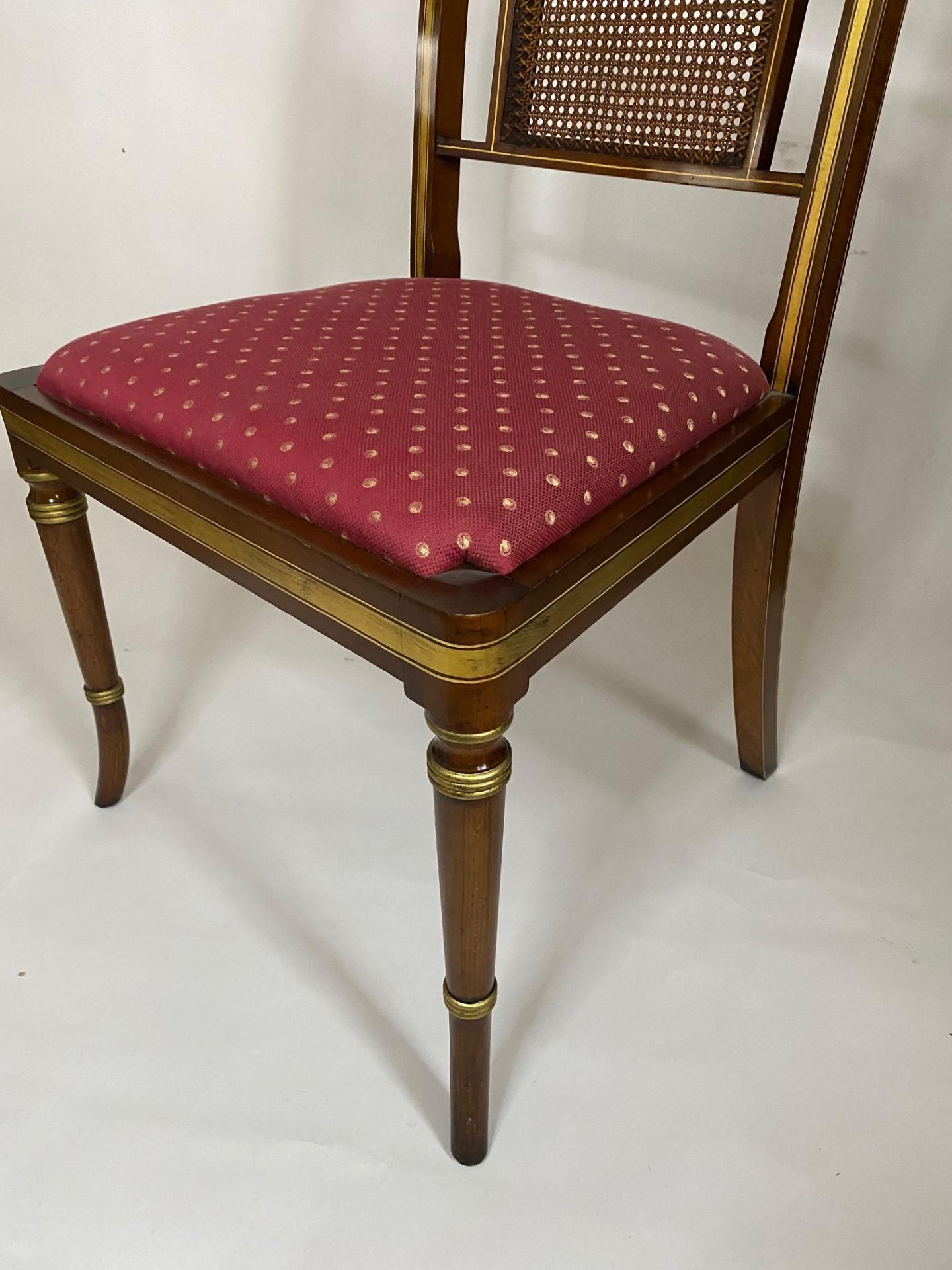 NEW English Faux Rosewood Regency Style Side Chair with Hand Painted Decoration For Sale 5