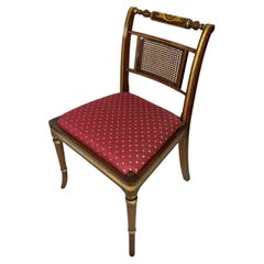 NEW English Faux Rosewood Regency Style Side Chair with Hand Painted Decoration