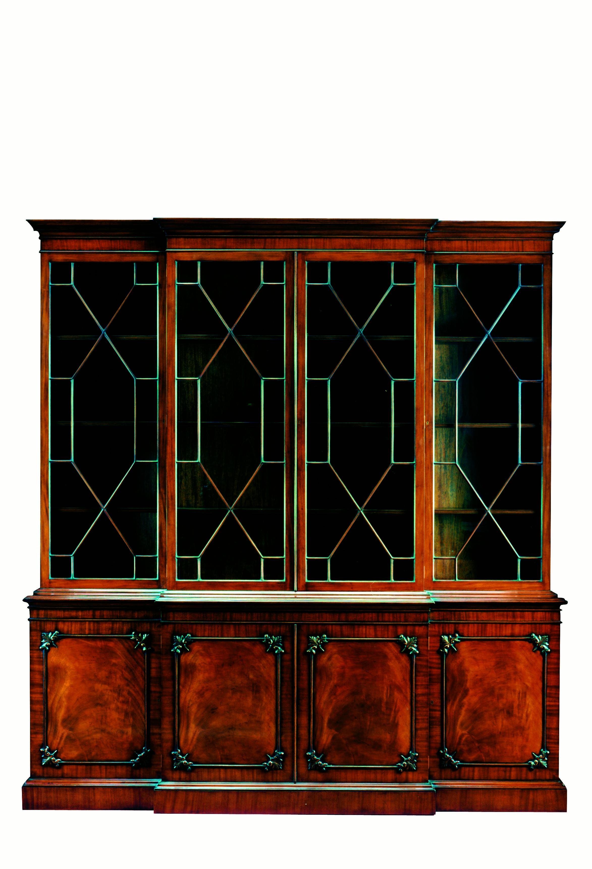 Nueva librería de caoba estilo Chippendale de fabricación inglesa, En stock Caoba en venta