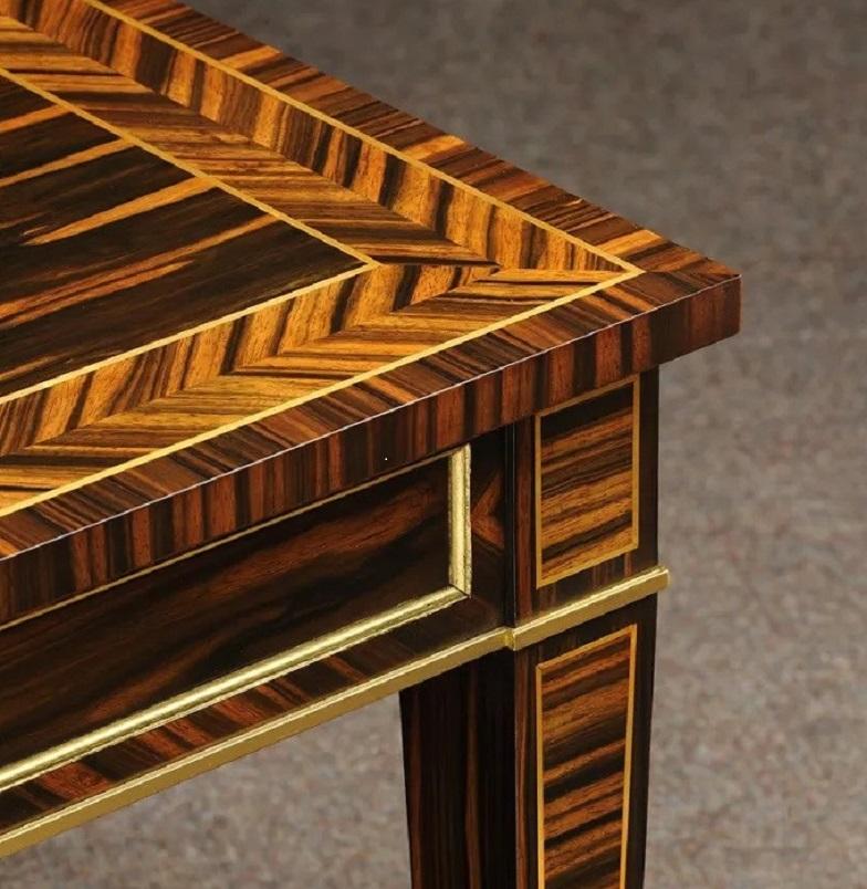 Laiton New English-Made Regency Style Coroamandel & Brass Inlaid Coffee Table In Stock  en vente