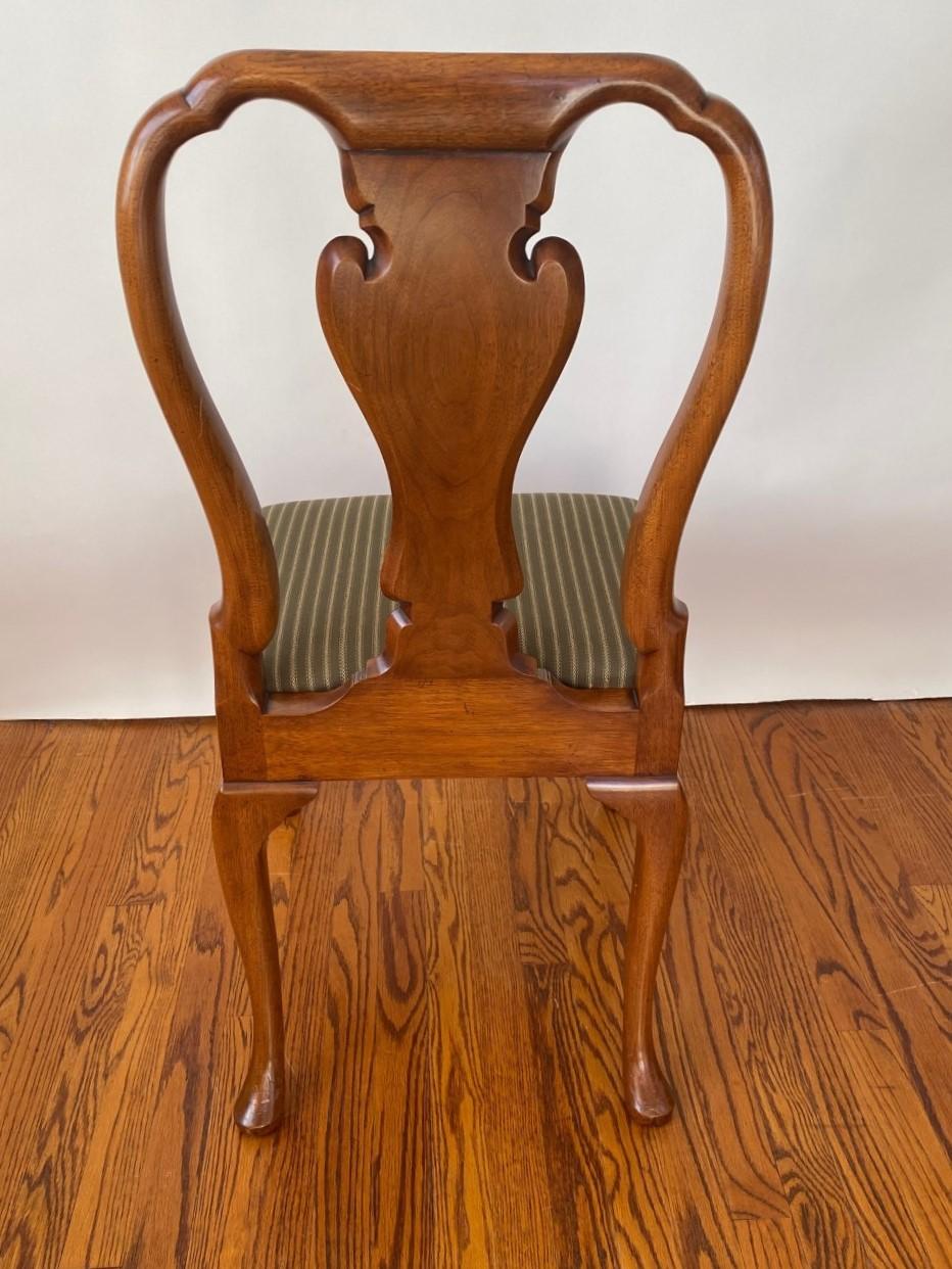 Hand-Carved New English-Made Walnut Queen Anne Style Side Chair For Sale