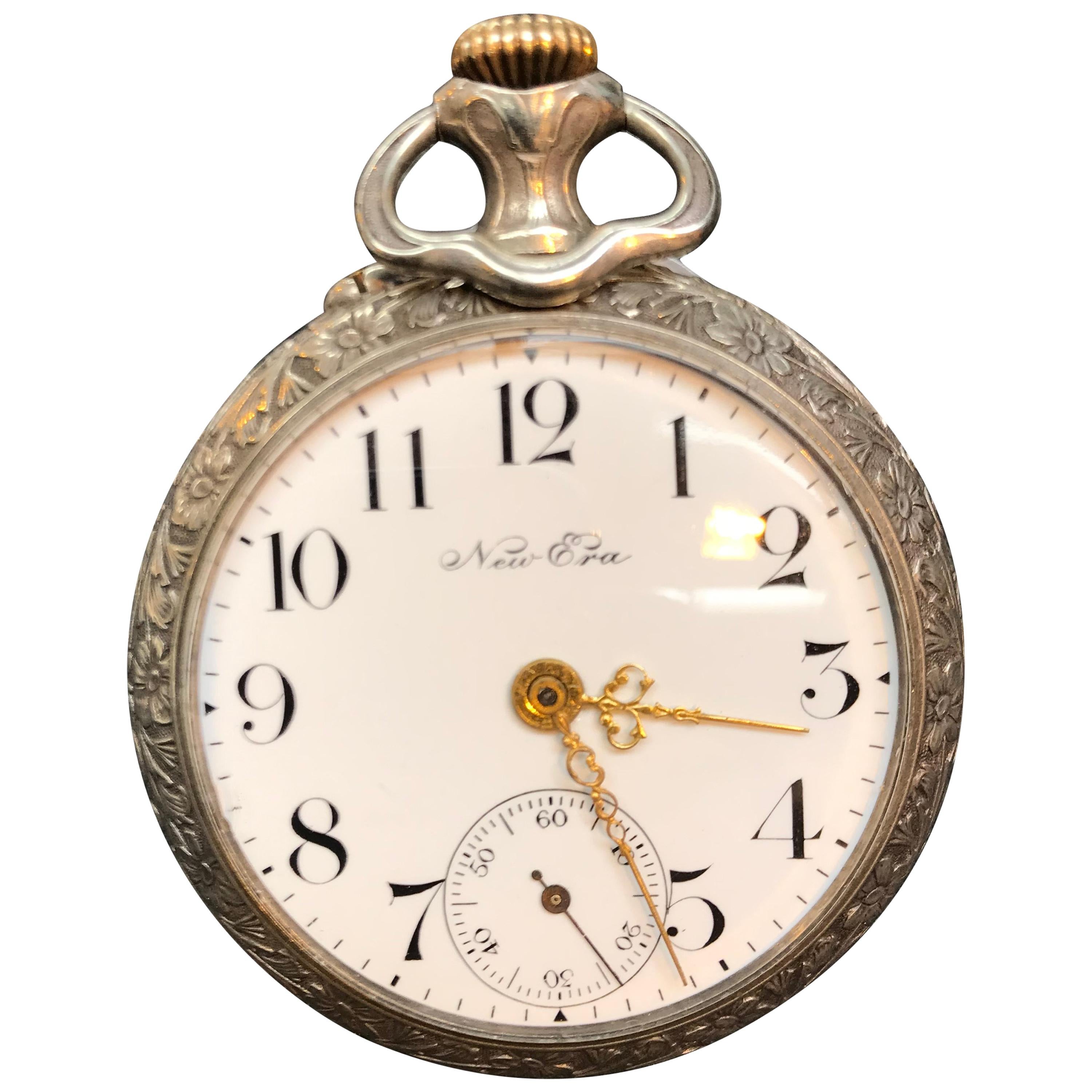 New Era New York Mechanical Pocket Watch For Sale