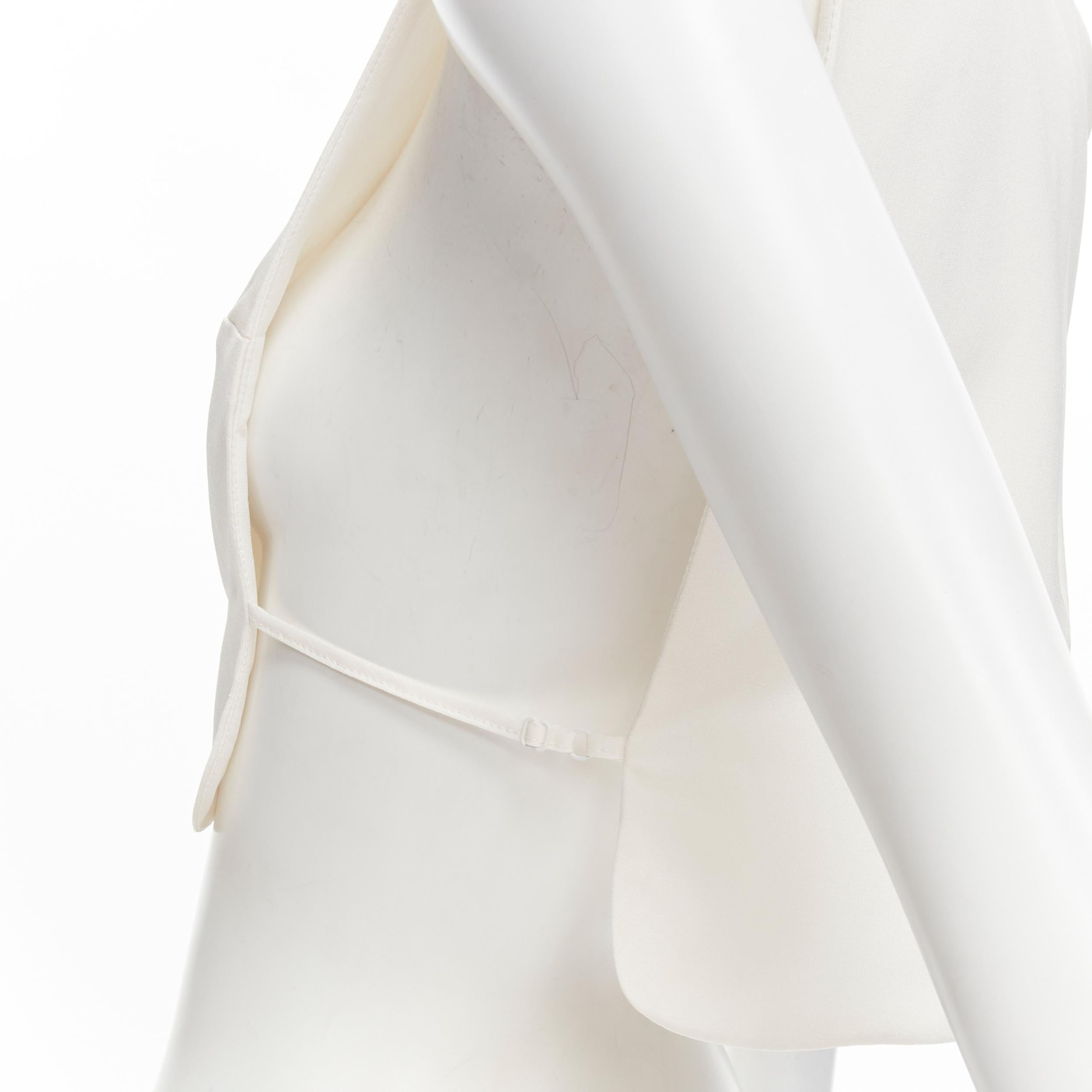 new ERDEM 2016 Inka white Cady silk ruffle collar bib One Size 2